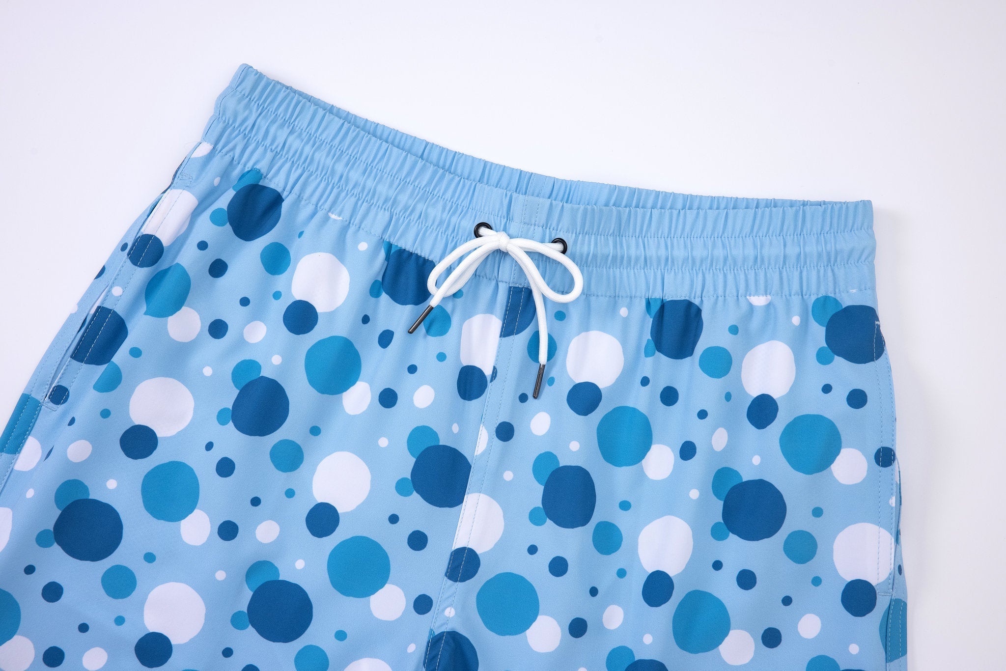 Bubble Swim Short -Light-Blue × linen short sleeves -Pink — Combo Look