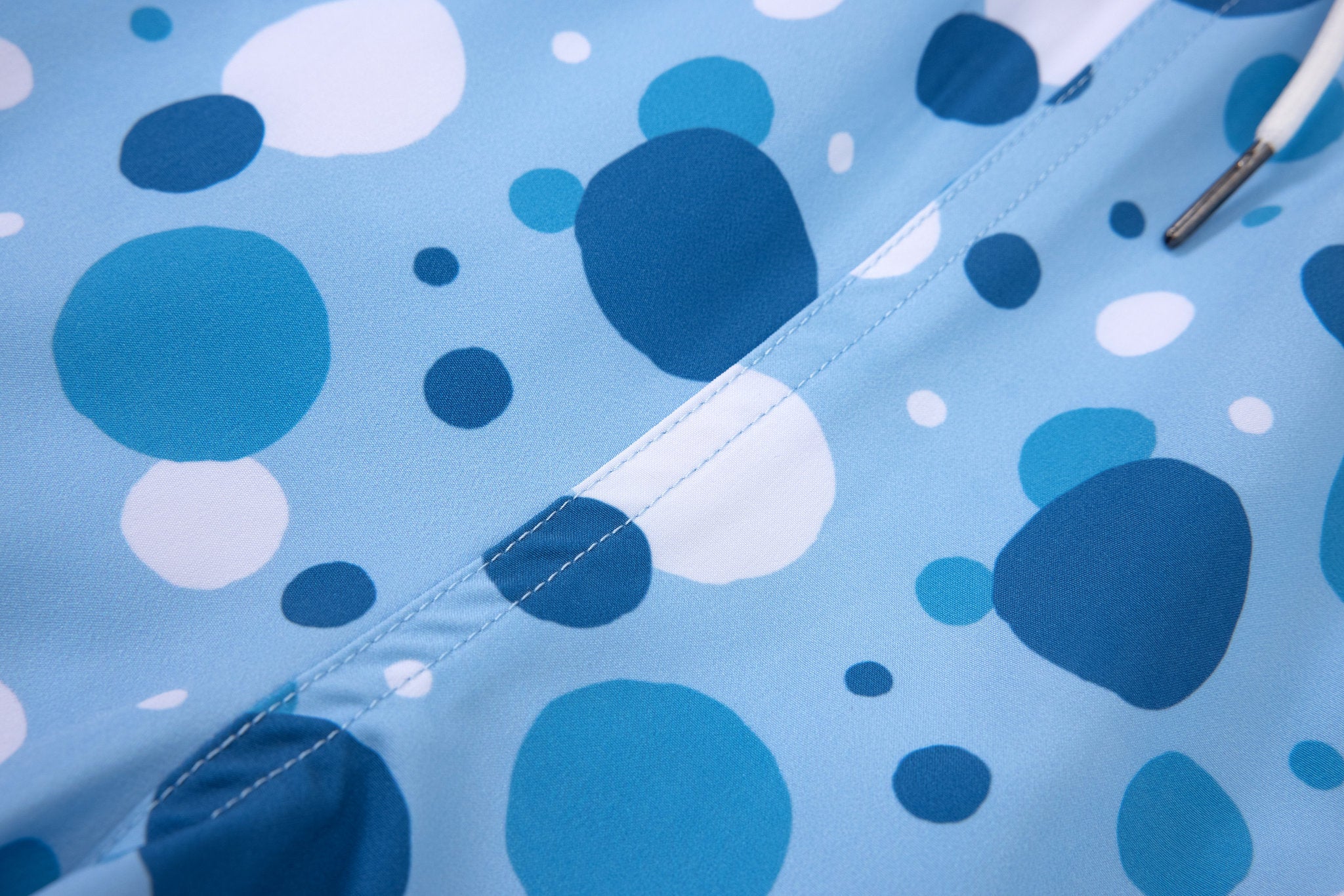 Bubble Swim Short -Light-Blue × linen short sleeves -Pink — Combo Look
