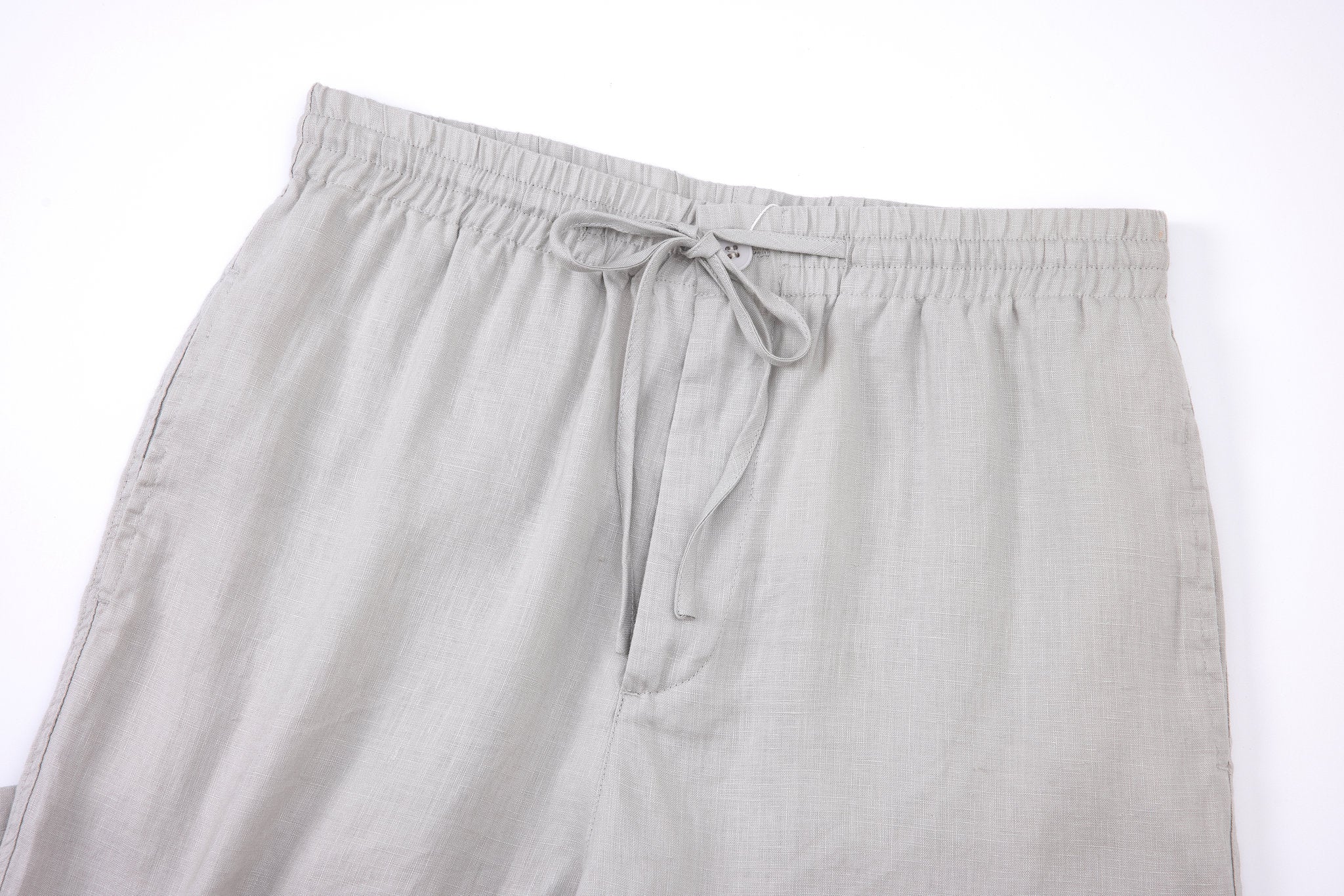 Linen Pants-Grey × Linen Short Sleeves-White — Combo Look