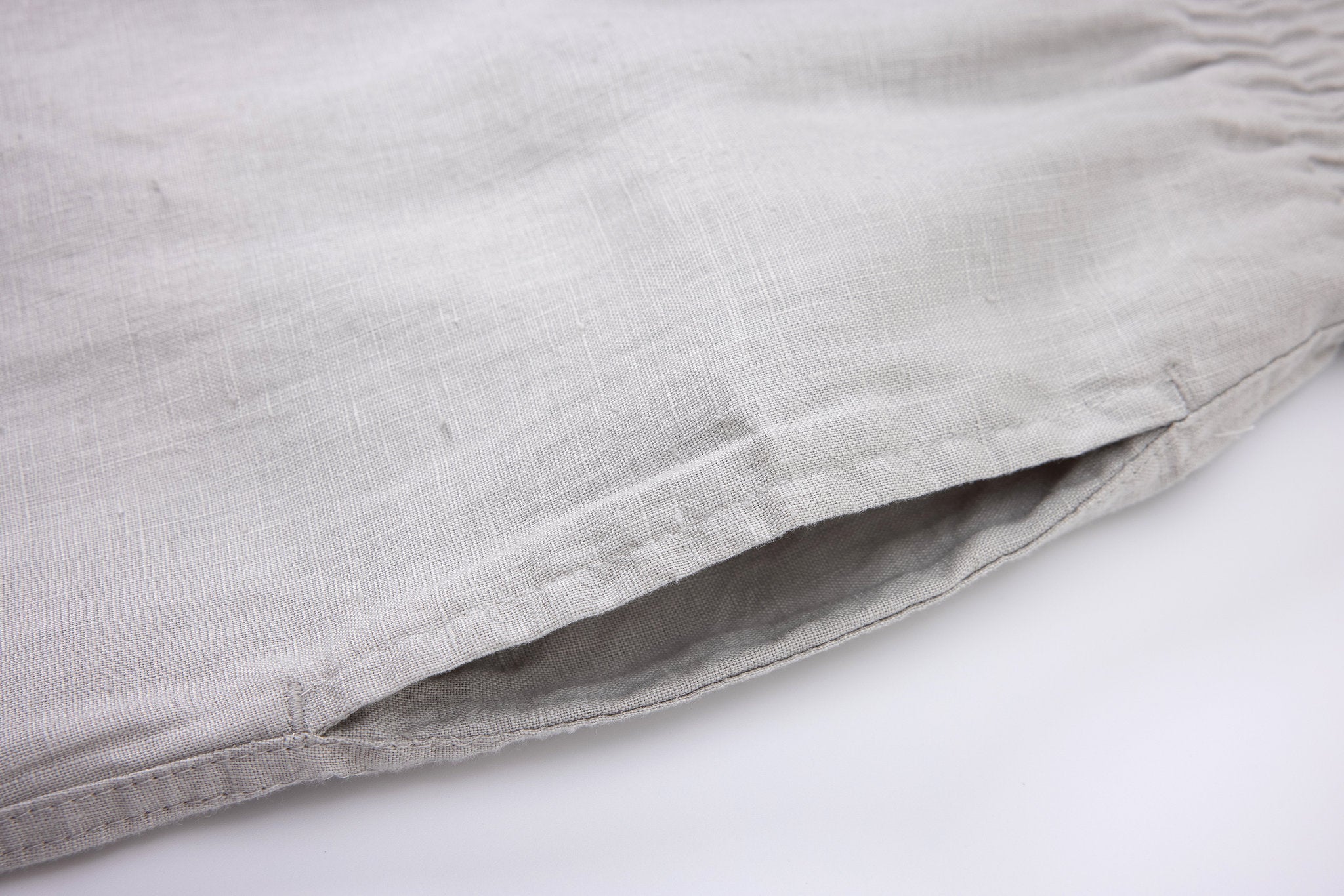 Linen Pants-Grey × Linen Short Sleeves-White — Combo Look