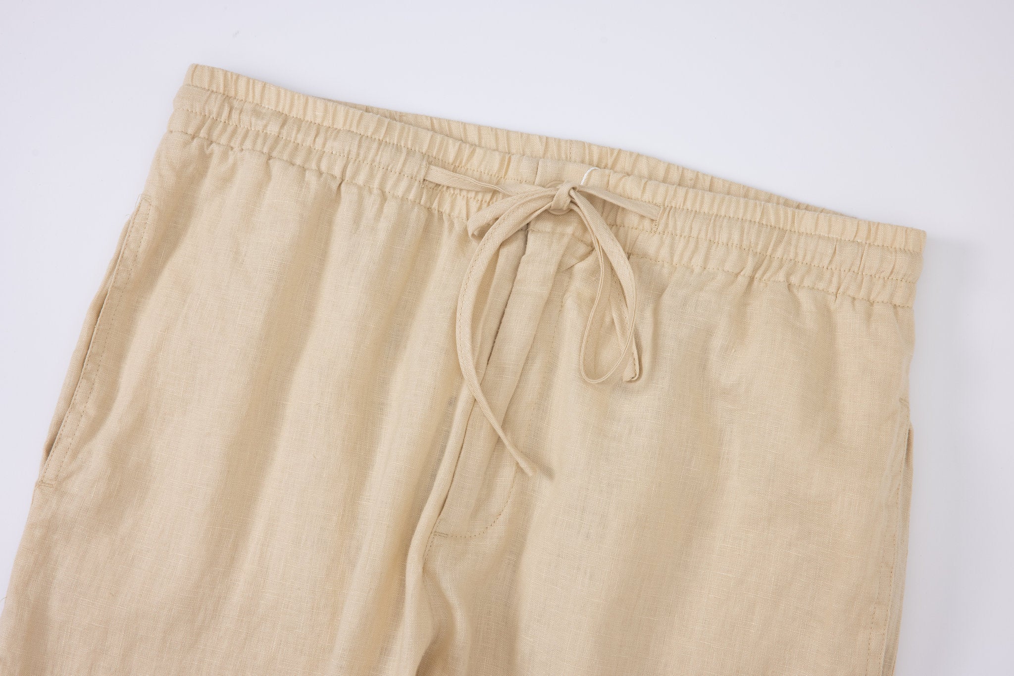 Linen Long Sleeves-White × Linen Pants-Beige — Combo Look