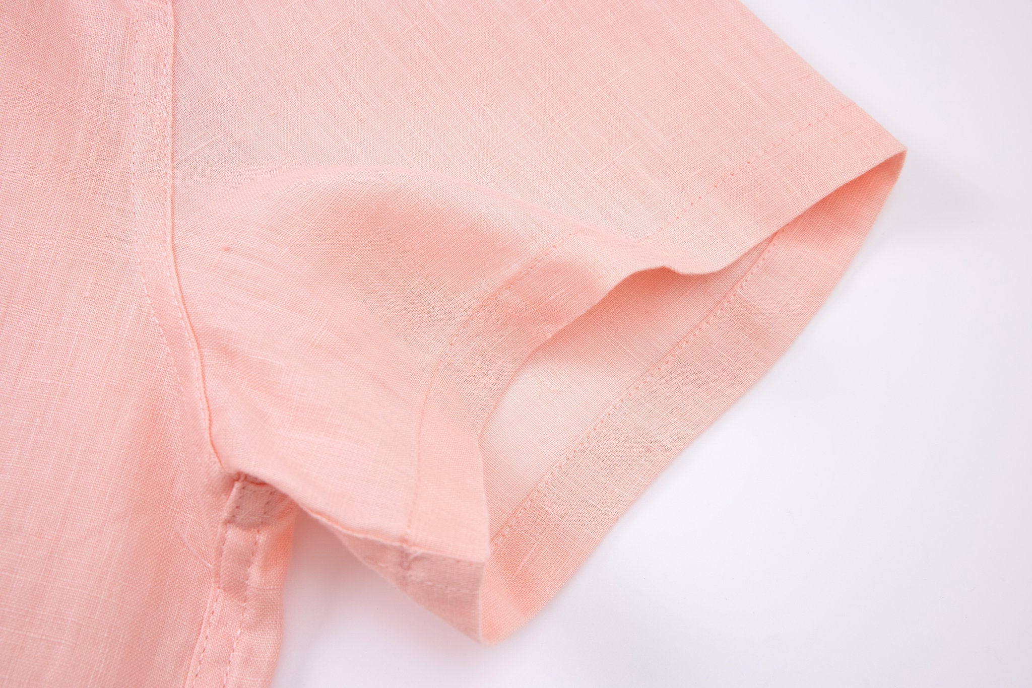 Swimming shorts-Pineapple-Teal-Orange × linen short sleeves -Pink — Combo Look