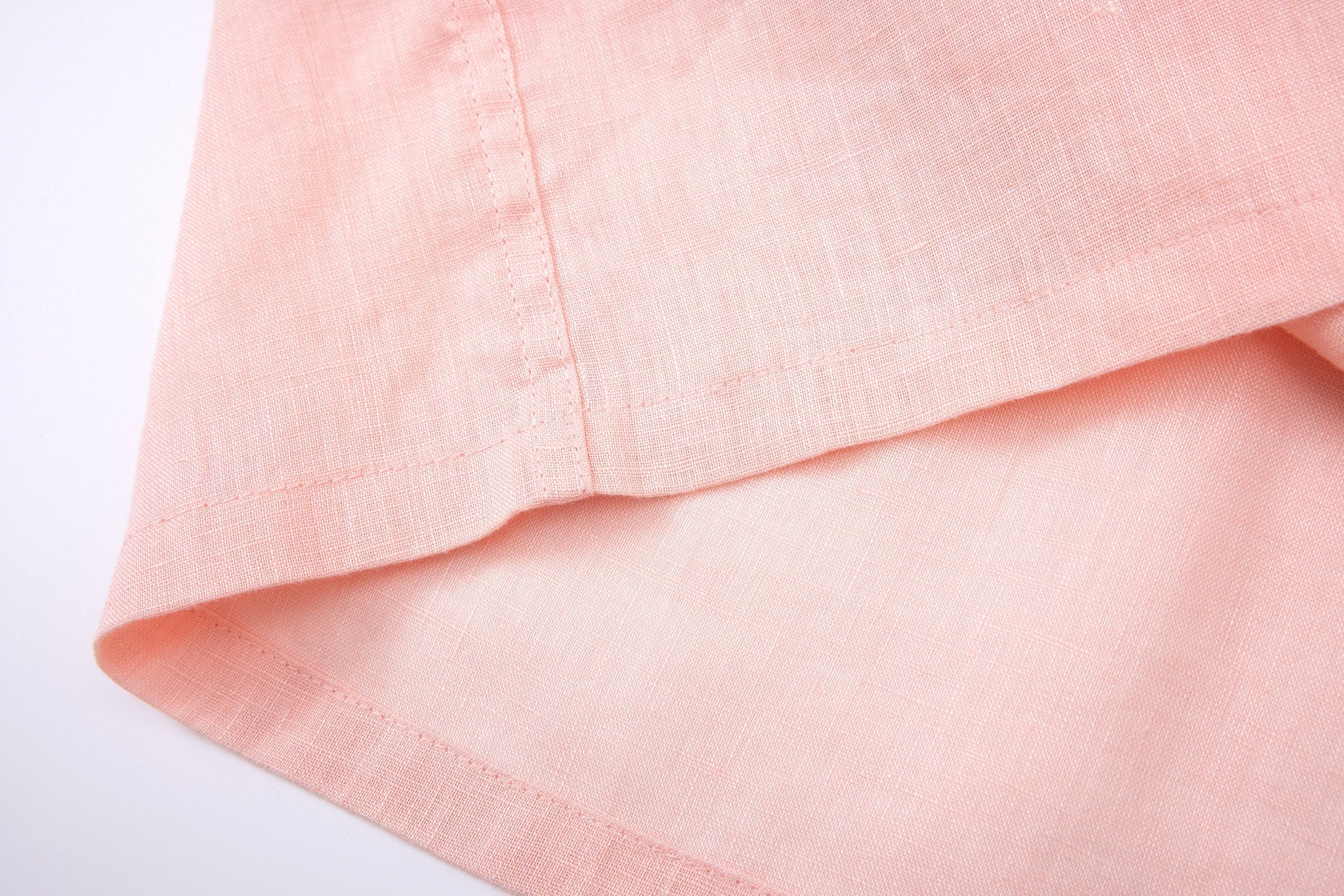 linen short sleeves -Pink × Linen Pants-Beige — Combo Look