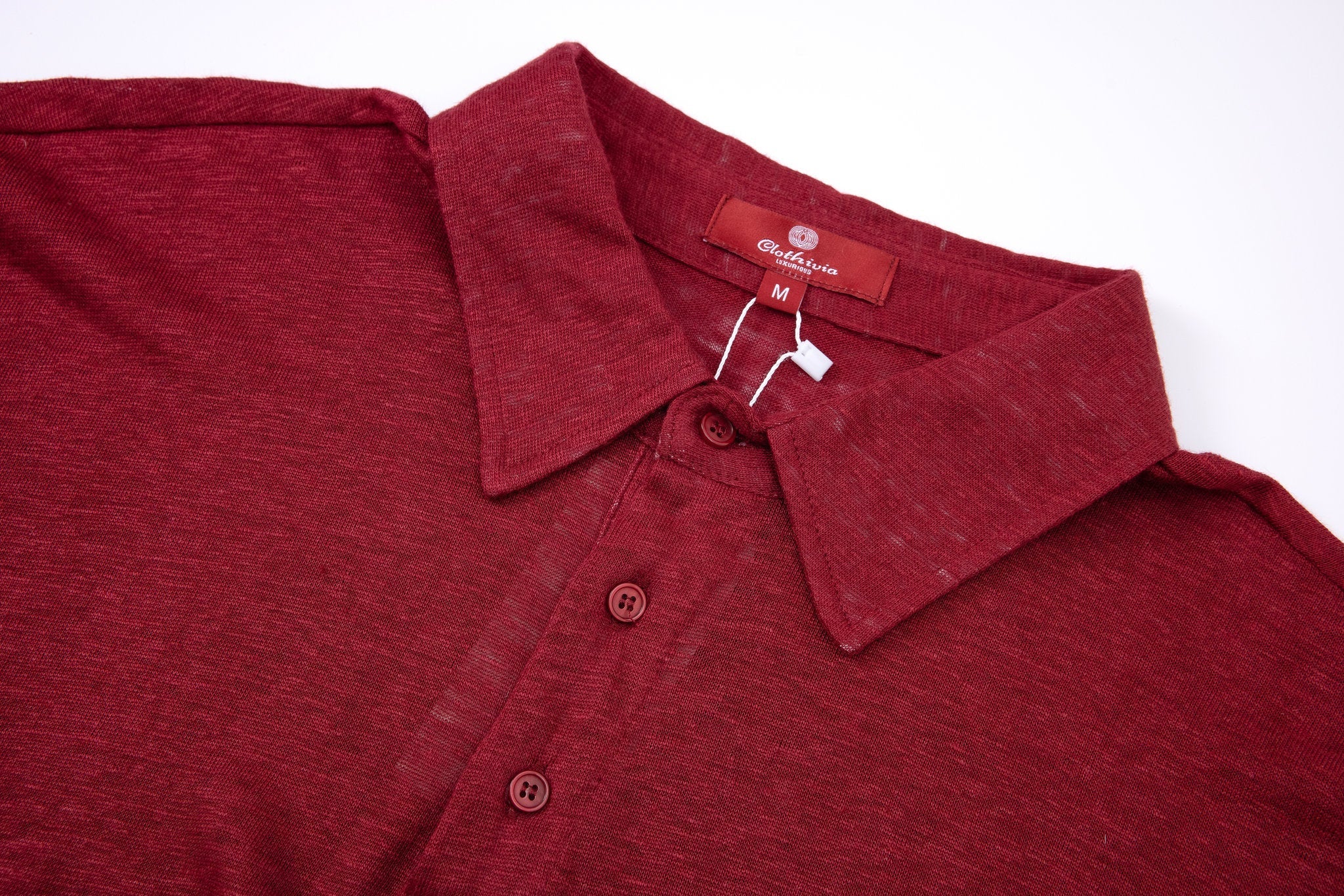 polo linen -Burgundy × Chino Short-Light-Grey — Combo Look