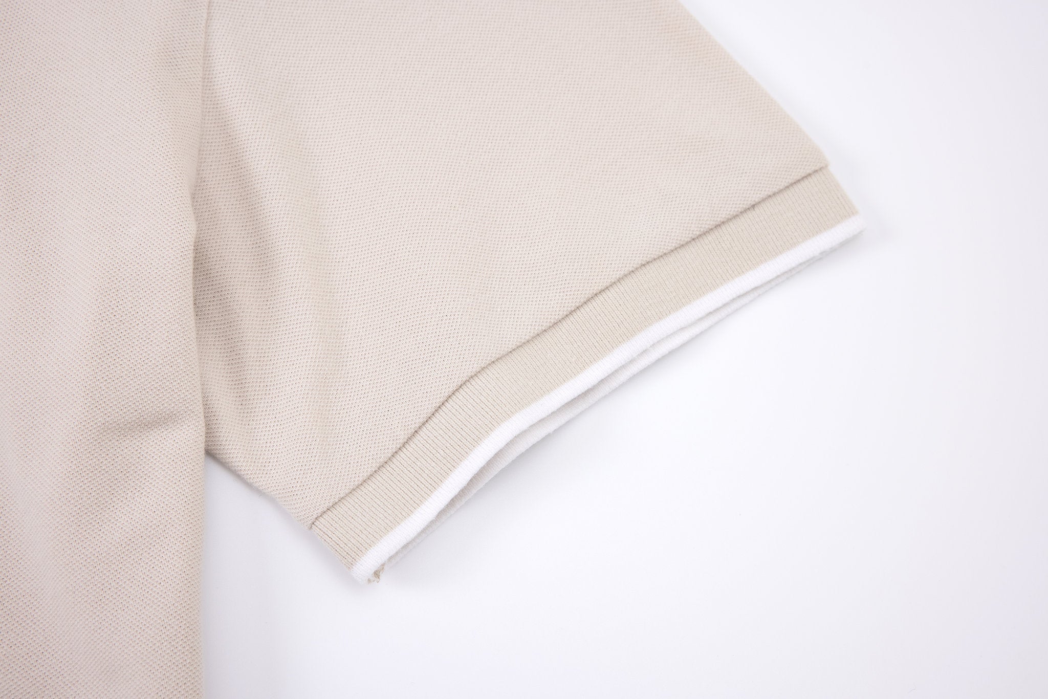 Tailored  trousers -Tan × polo shirt -Beige — Combo Look