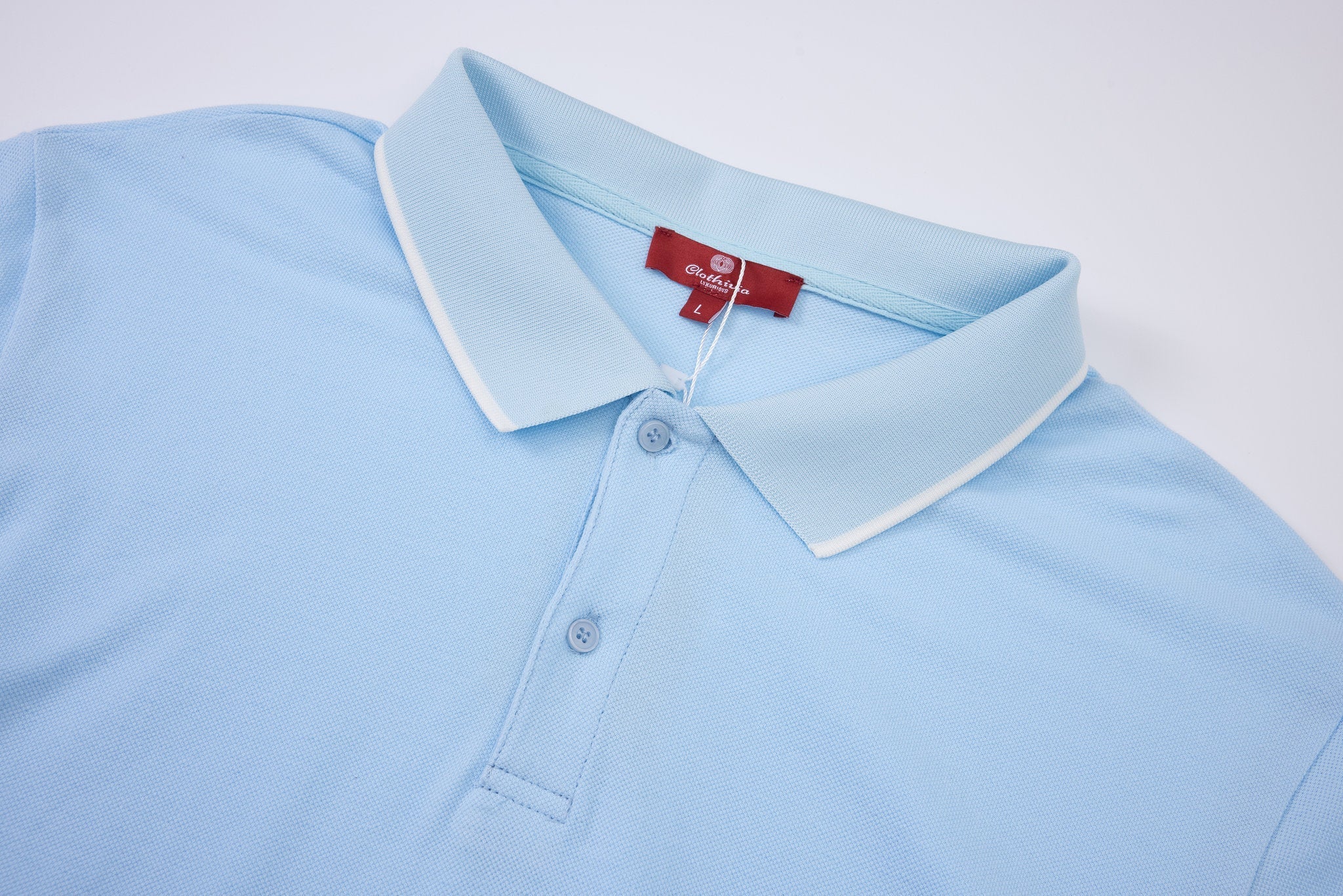 polo shirt -Baby-Blue × Chino Short-Beige — Combo Look