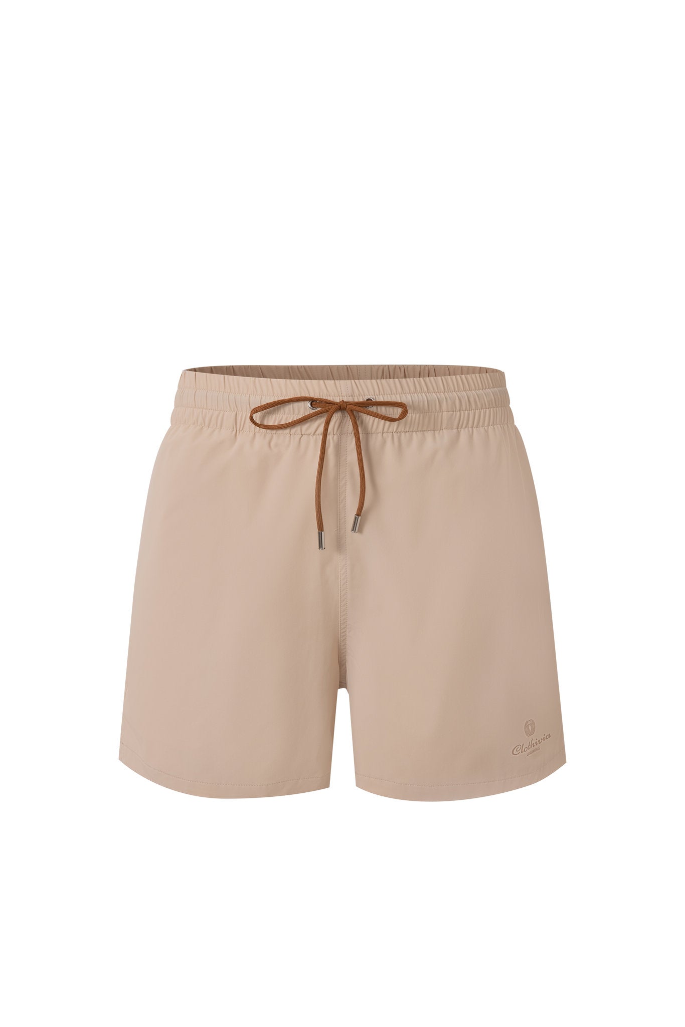premium swimming shorts-Biege × Towel Polo-Pink — Combo Look