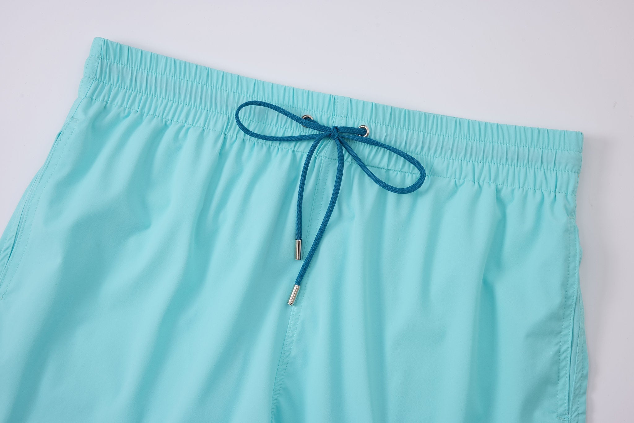 premium swimming shorts-Tiffany × Linen Long Sleeves-Pink — Combo Look