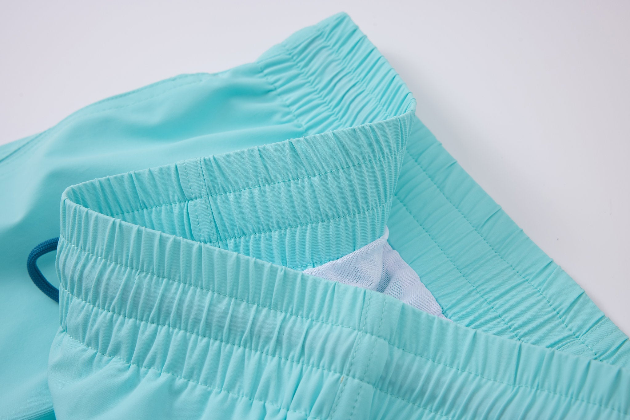 premium swimming shorts-Tiffany × Linen Long Sleeves-Pink — Combo Look