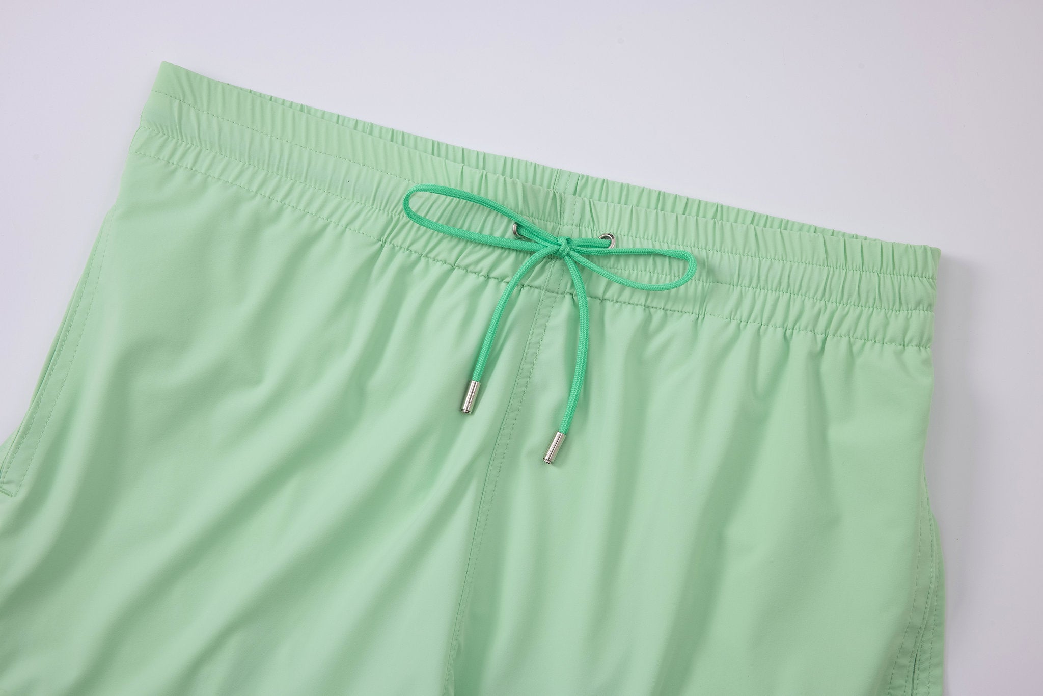 premium swimming shorts-Mint-Green × Linen Long Sleeves-Baby-Blue — Combo Look