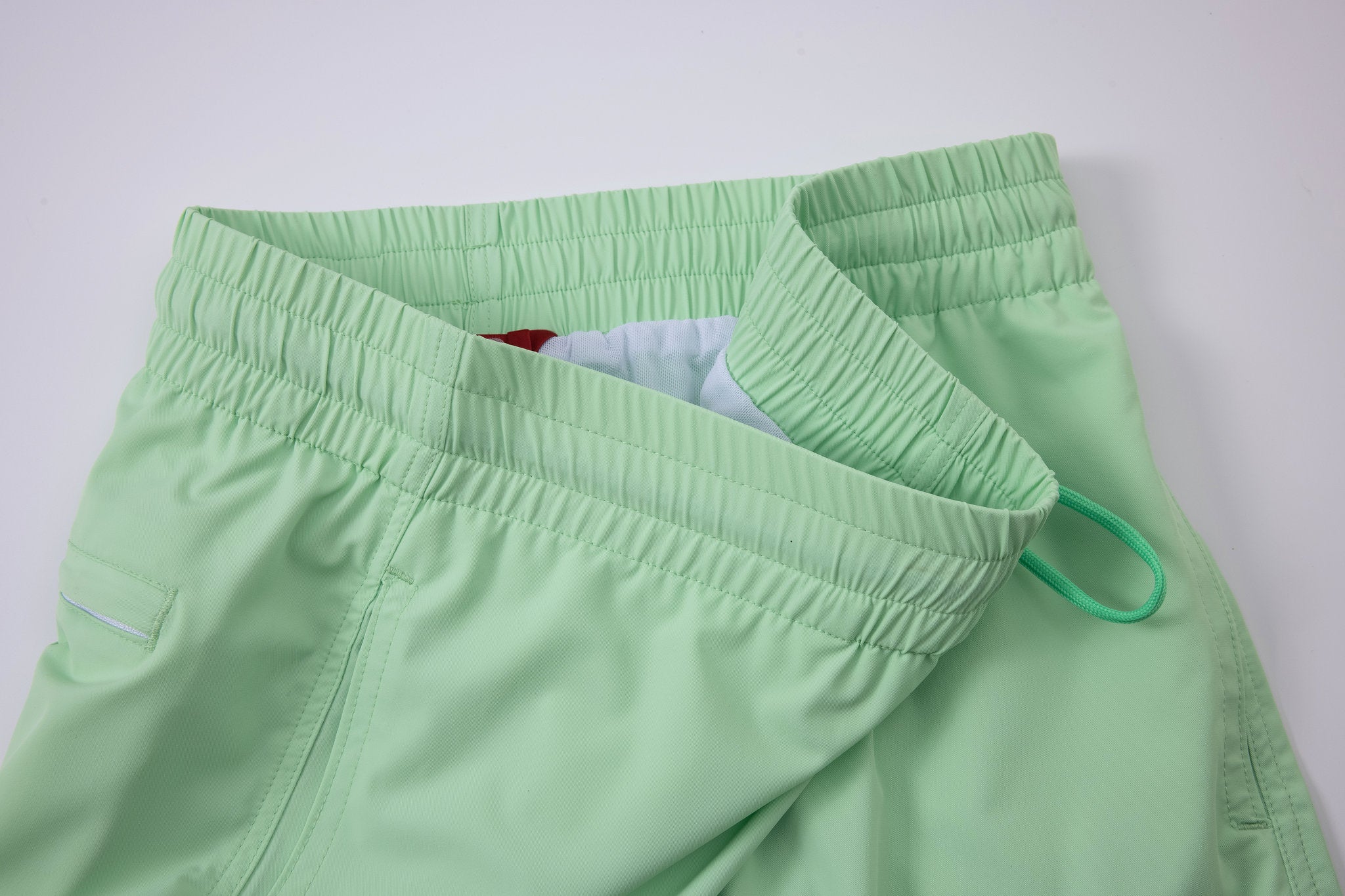 premium swimming shorts-Mint-Green × Linen Long Sleeves-Baby-Blue — Combo Look