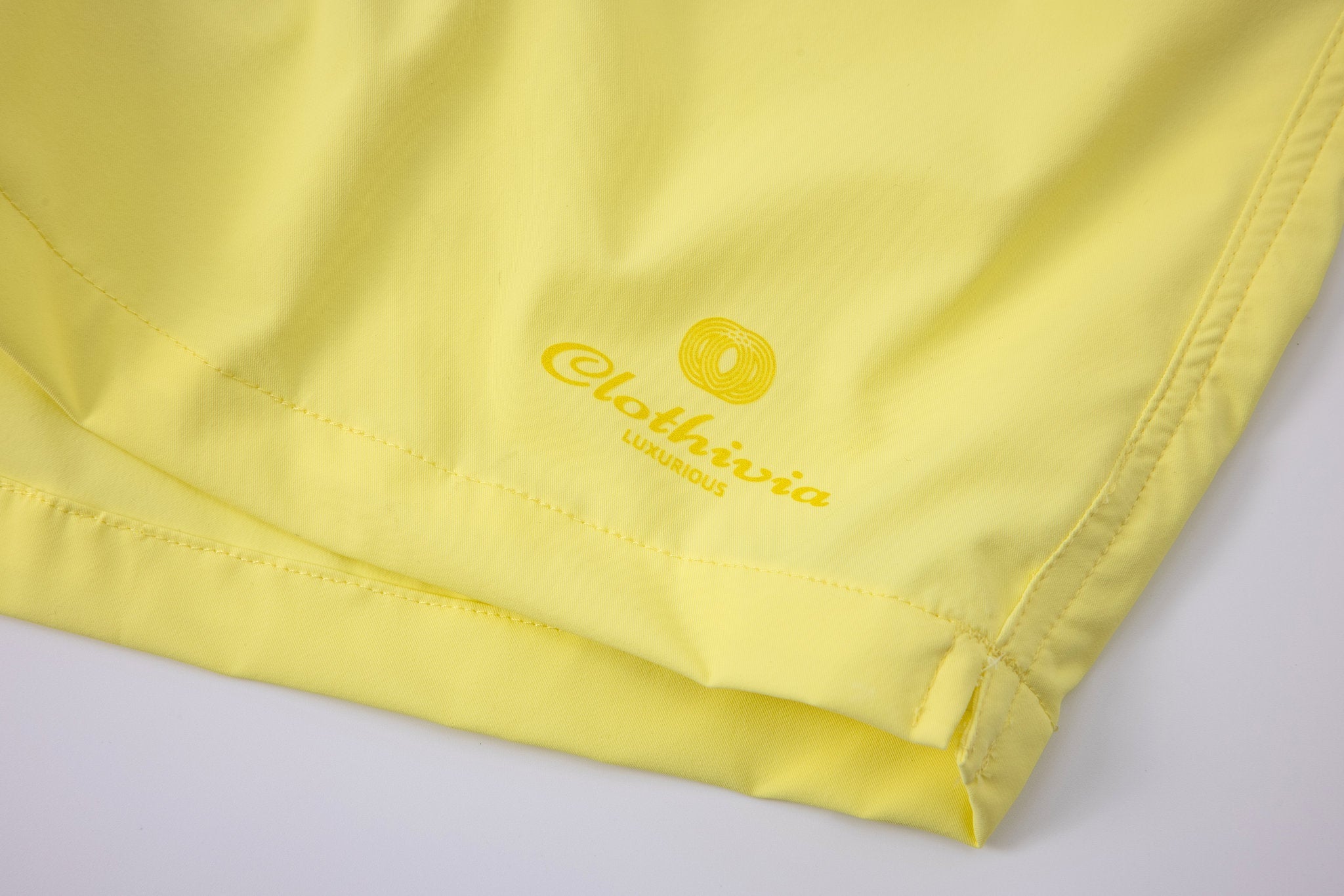 premium swimming shorts-Marigold × Linen Long Sleeves-Baby-Blue — Combo Look