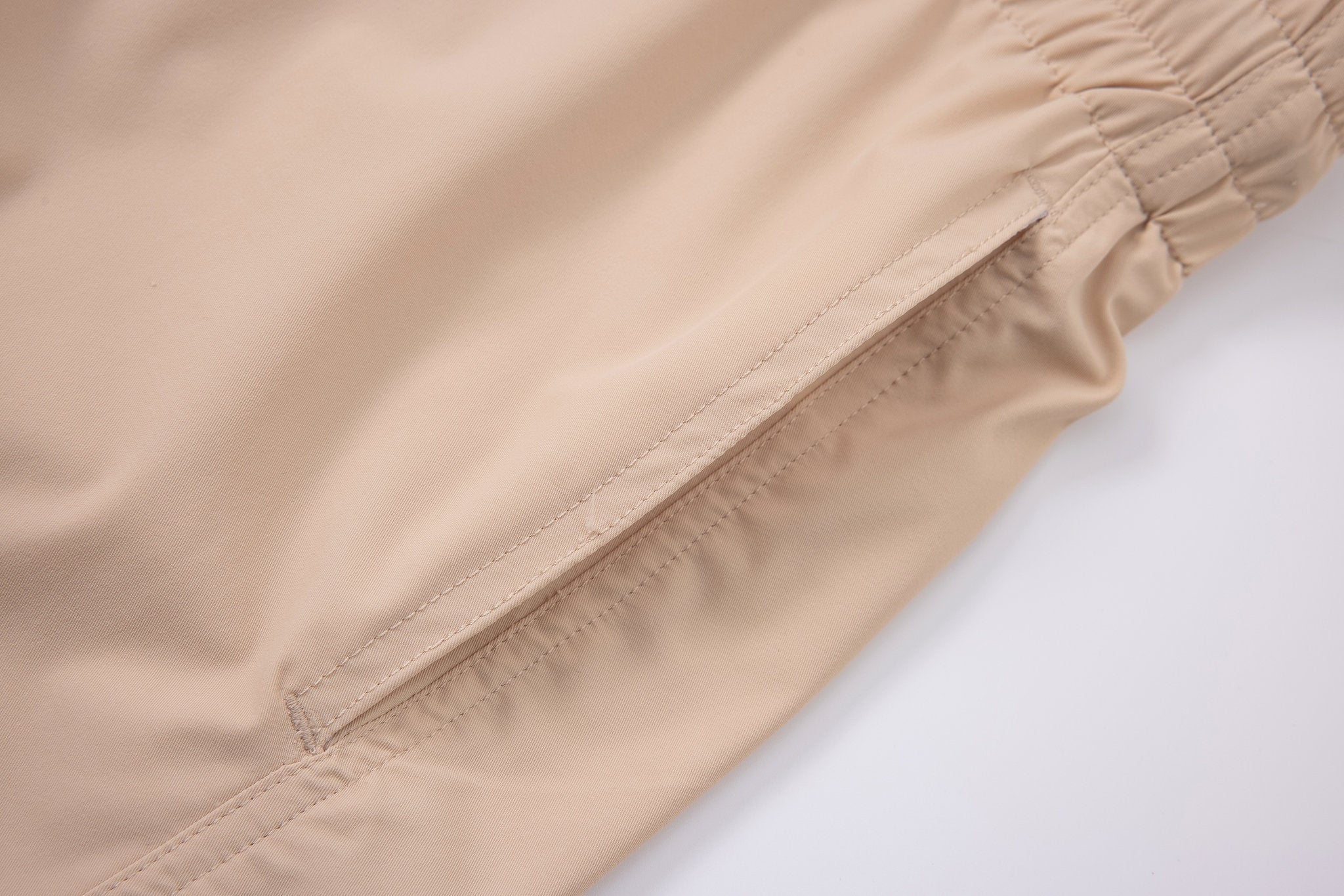 premium swimming shorts-Biege × Towel Polo-Pink — Combo Look