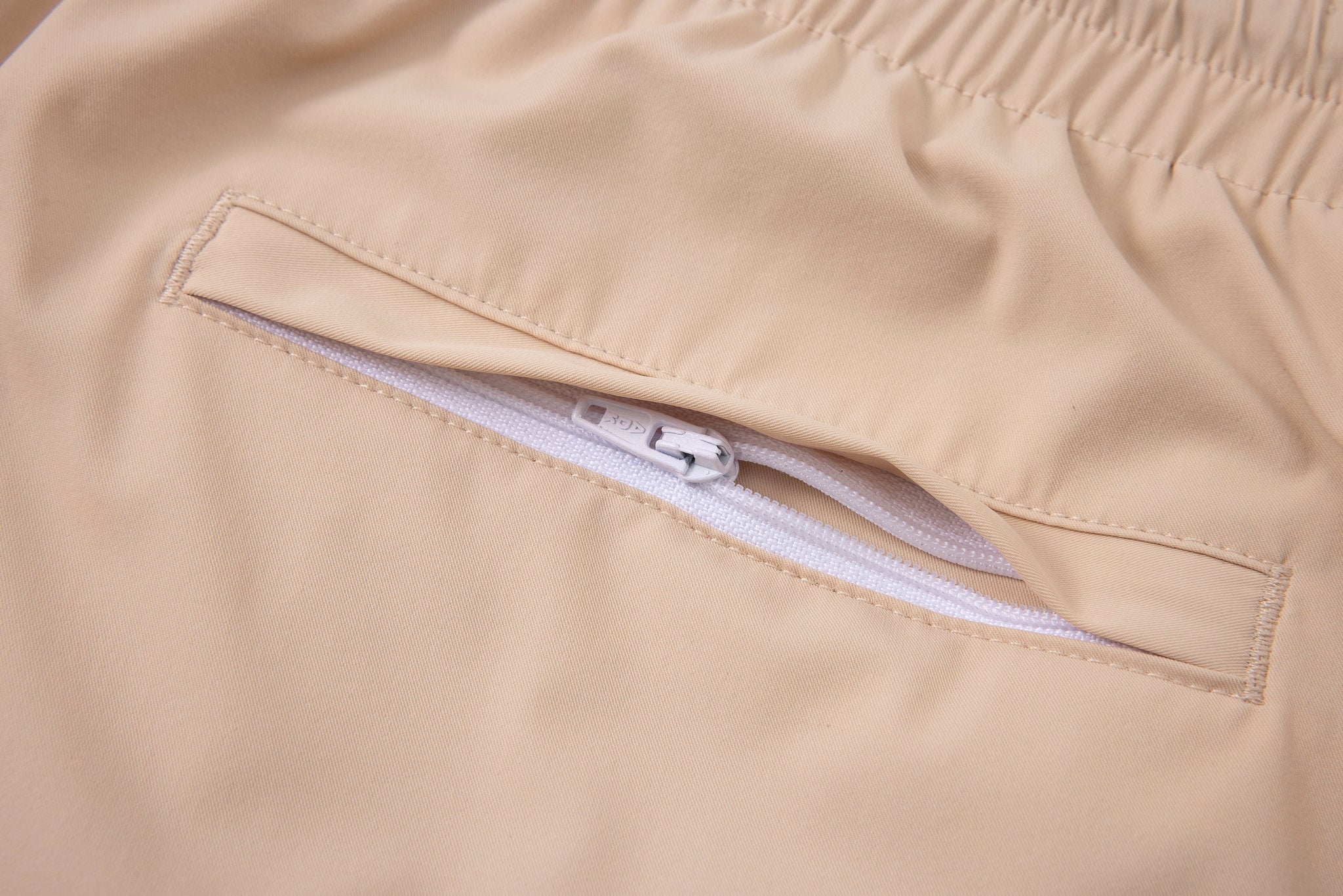 premium swimming shorts-Biege × Towel Polo-Pink — Combo Look