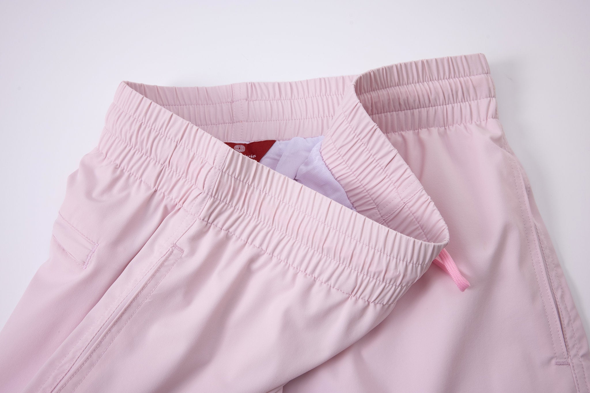 premium swimming shorts-Baby-Pink × Linen Long Sleeves-Baby-Blue — Combo Look