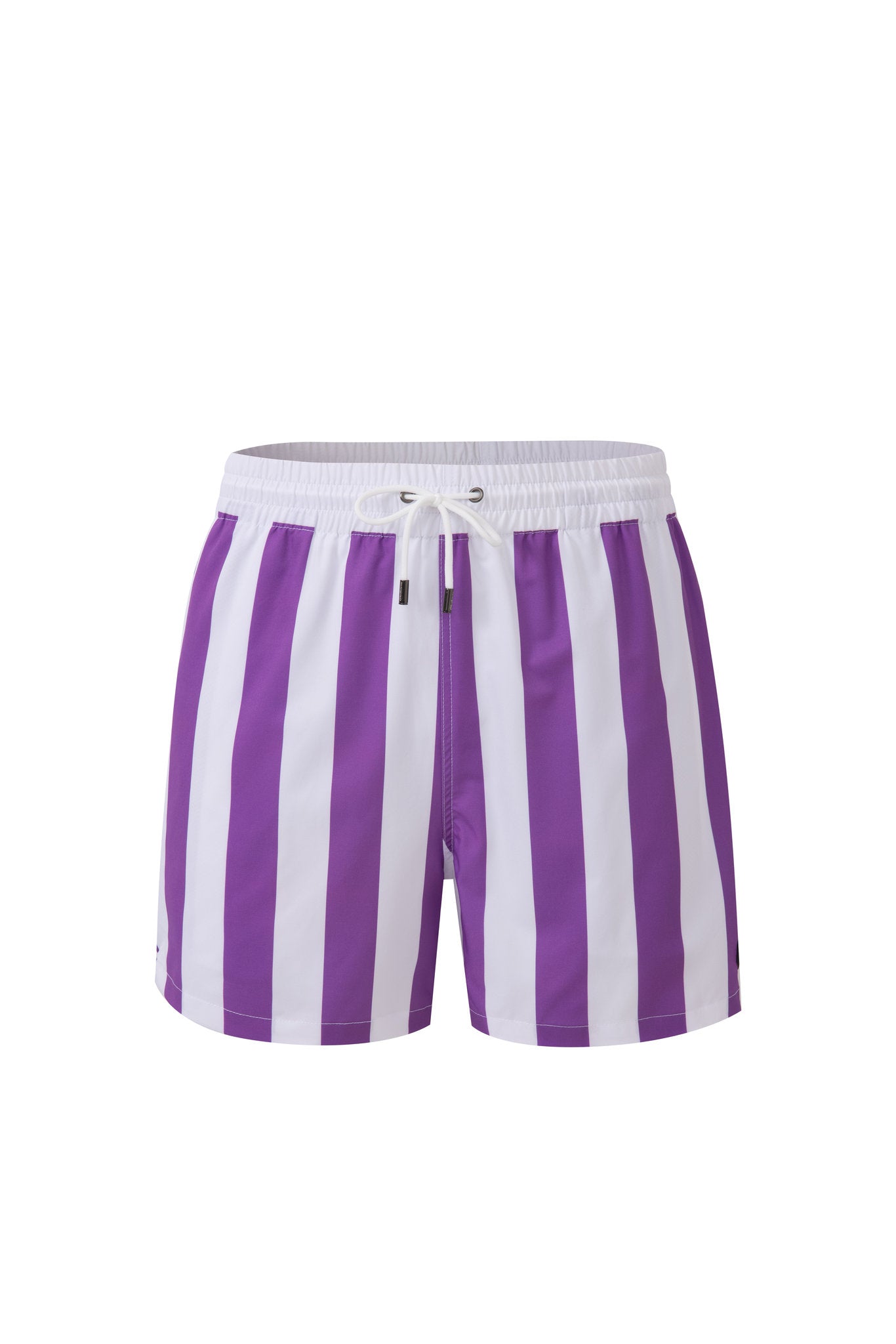 Swimming shorts-Stripe-Purple × Towel Polo-Pink — Combo Look