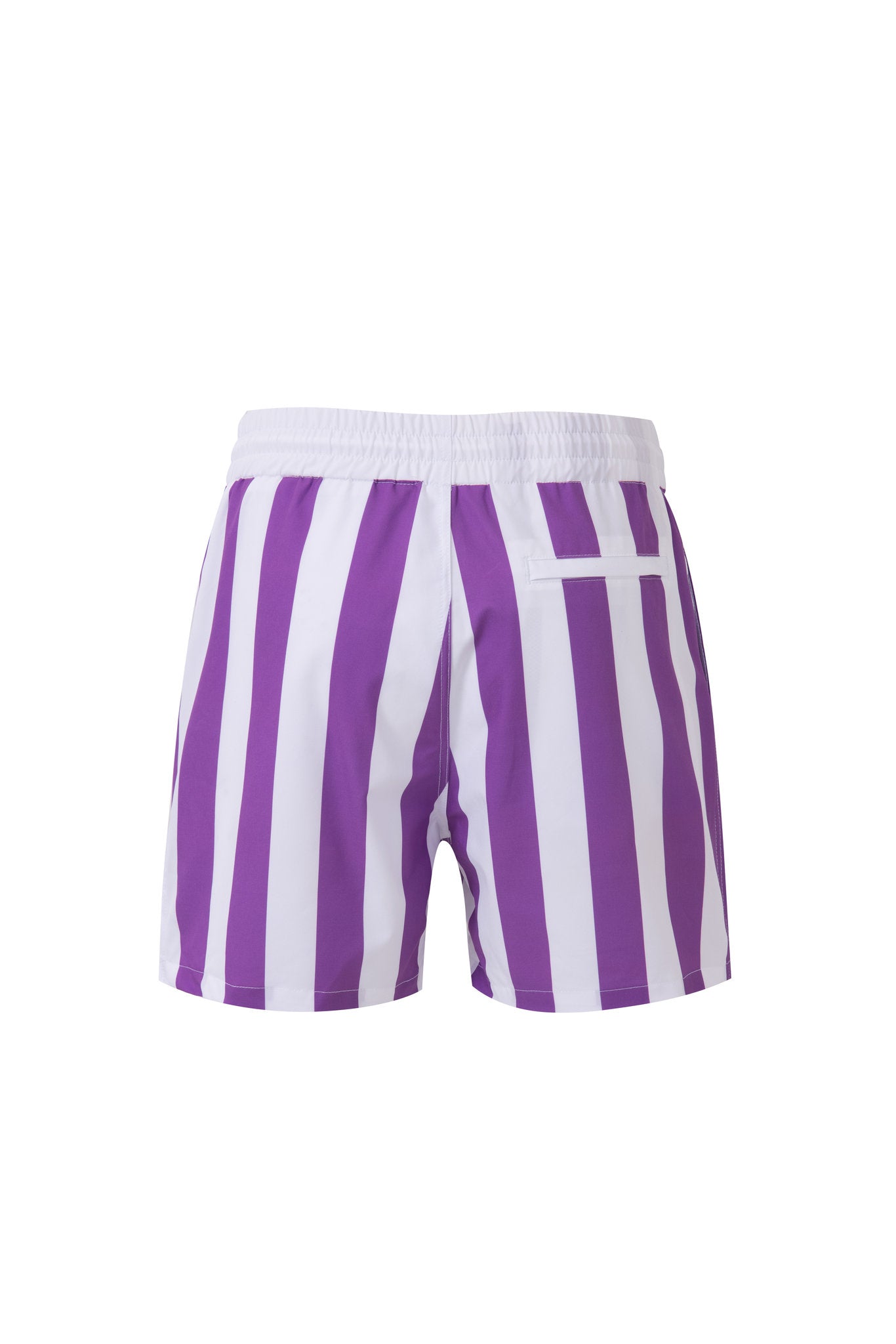 Swimming shorts-Stripe-Purple × Towel Polo-Pink — Combo Look