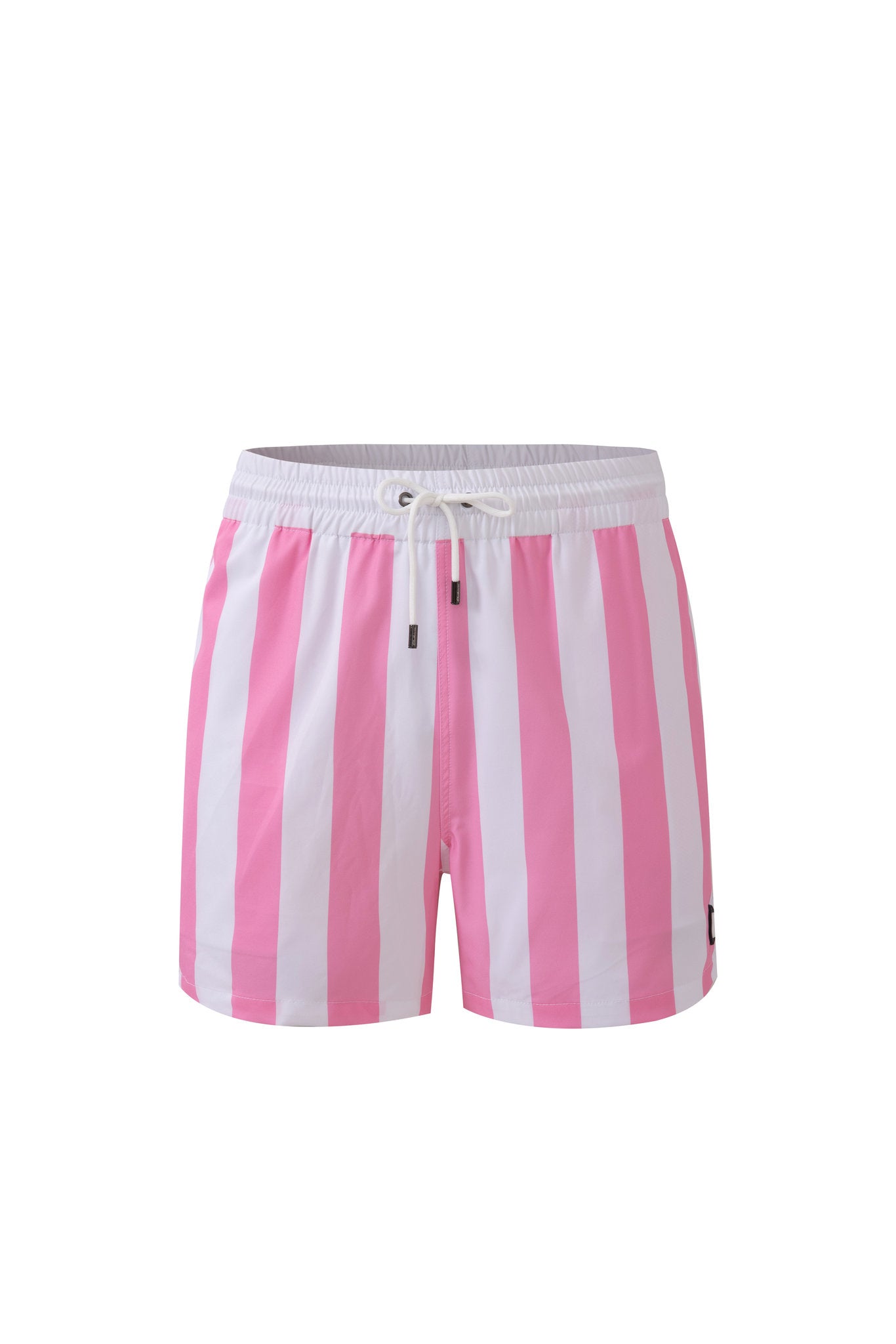 Swimming shorts-Stripe-Pink × Towel Hoodie-Baby-Blue — Combo Look