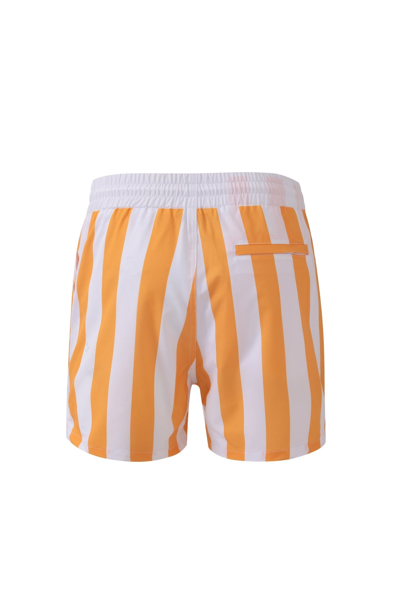 Swimming shorts-Stripe-Orange × Linen Short Sleeves-Ocean-Blue — Combo Look