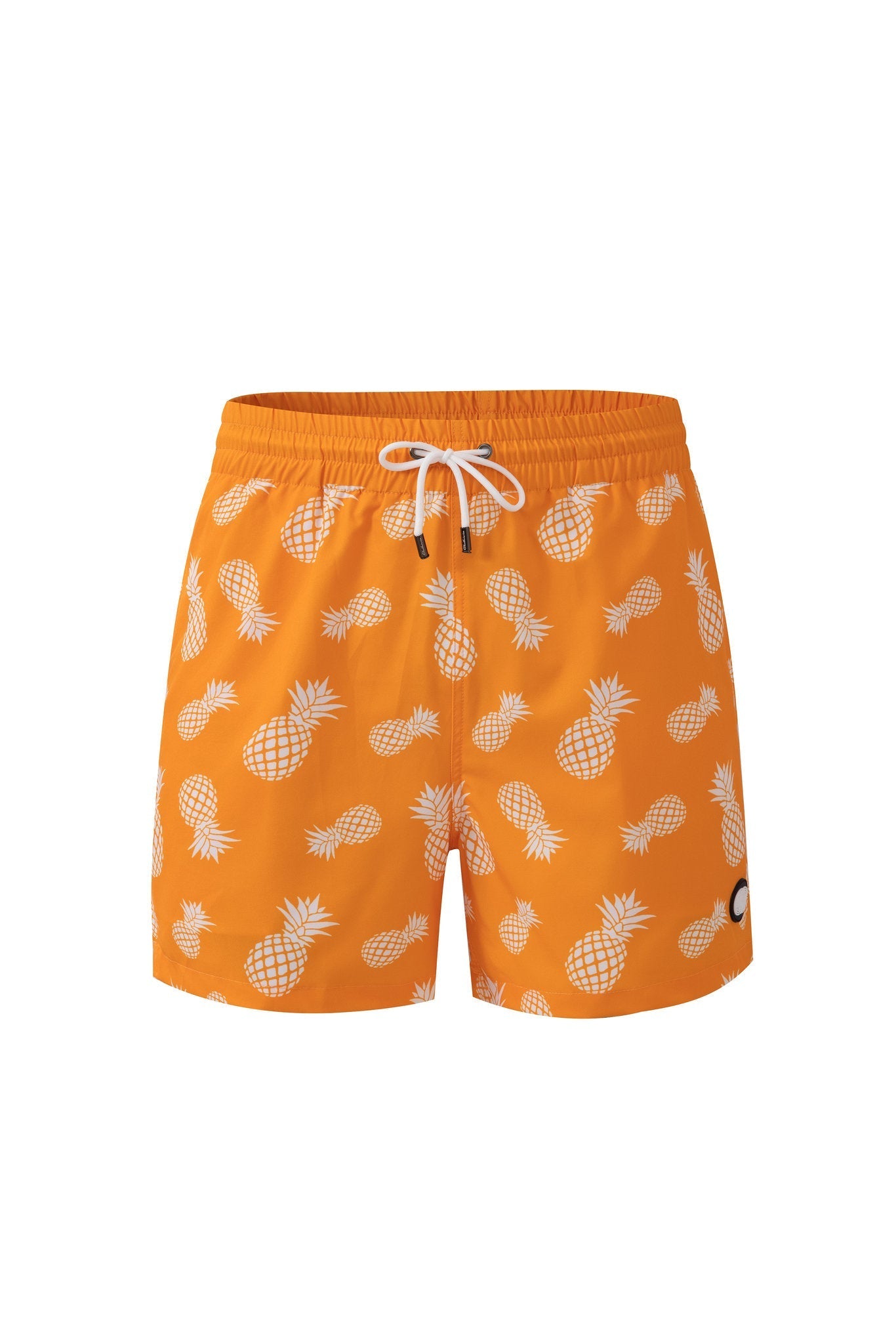 Swimming shorts-Pineapple-Teal-Orange × linen short sleeves -Pink — Combo Look