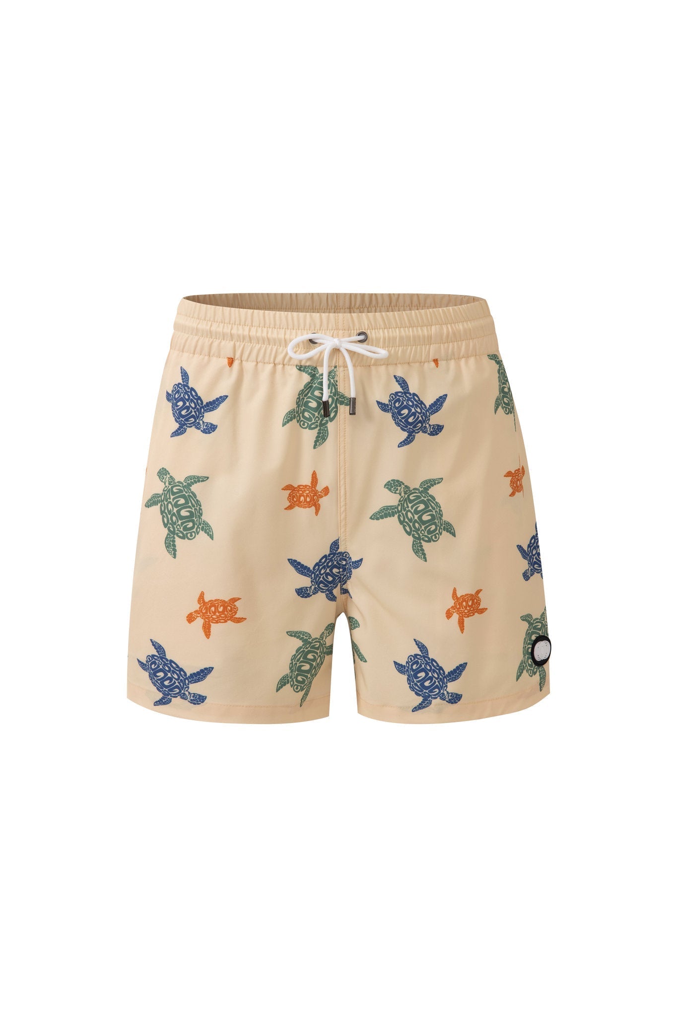 Swimming shorts-Sand-Turtle-Beige × Towel Polo-Pink — Combo Look