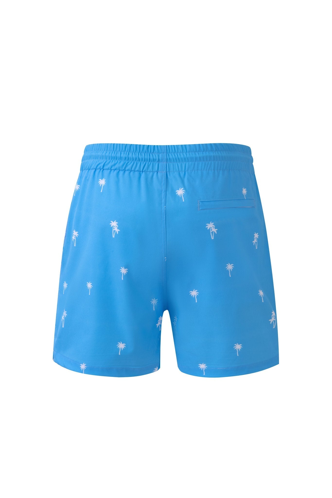 Swimming shorts-Palms-Baby-Blue × Towel Polo-White — Combo Look