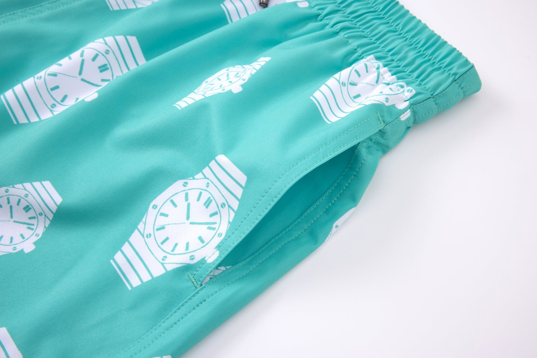 Swimming shorts-Shore-Line × Towel Hoodie-Baby-Blue — Combo Look