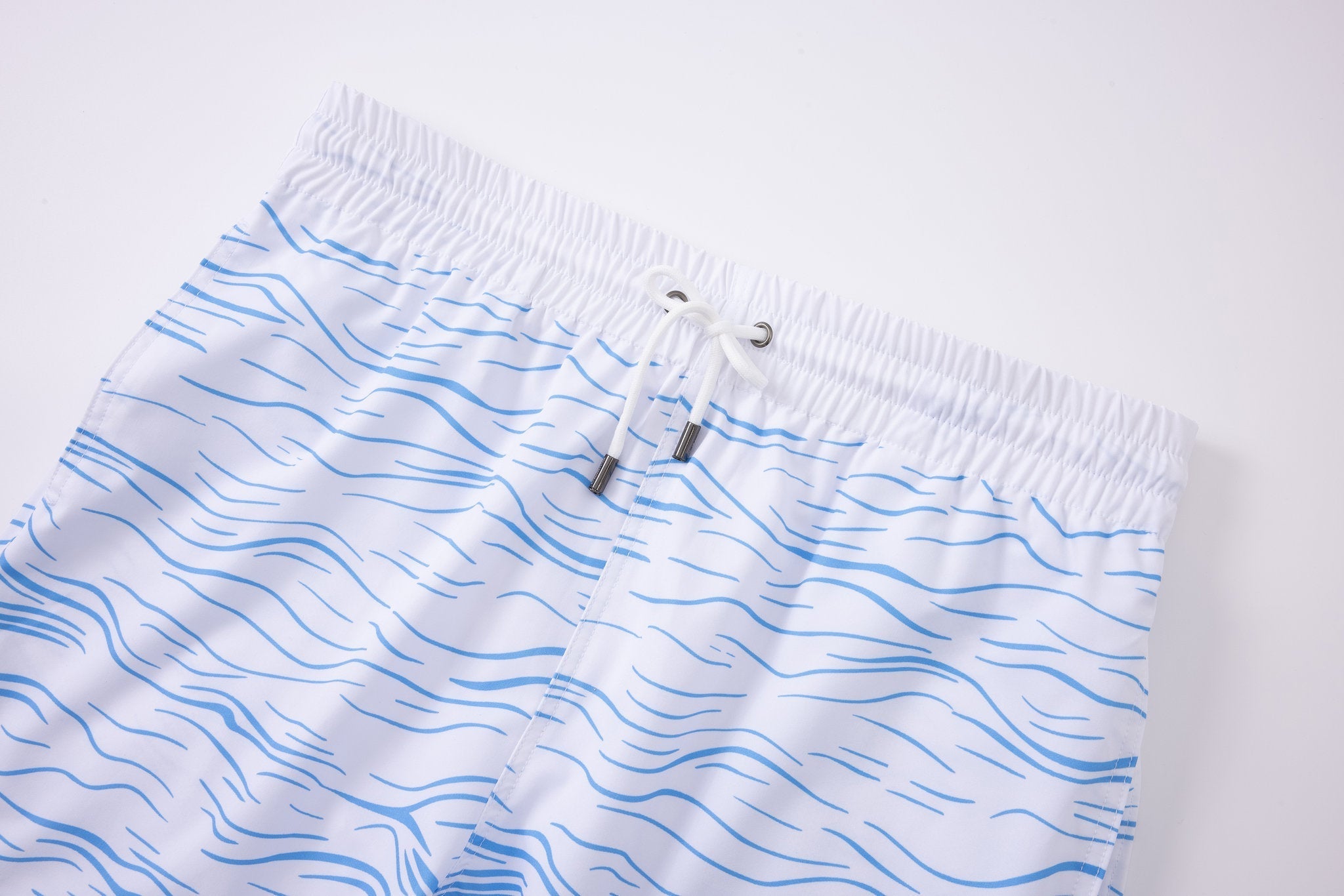 Swimming shorts-Waves-Babyblue × Towel Polo-Pink — Combo Look