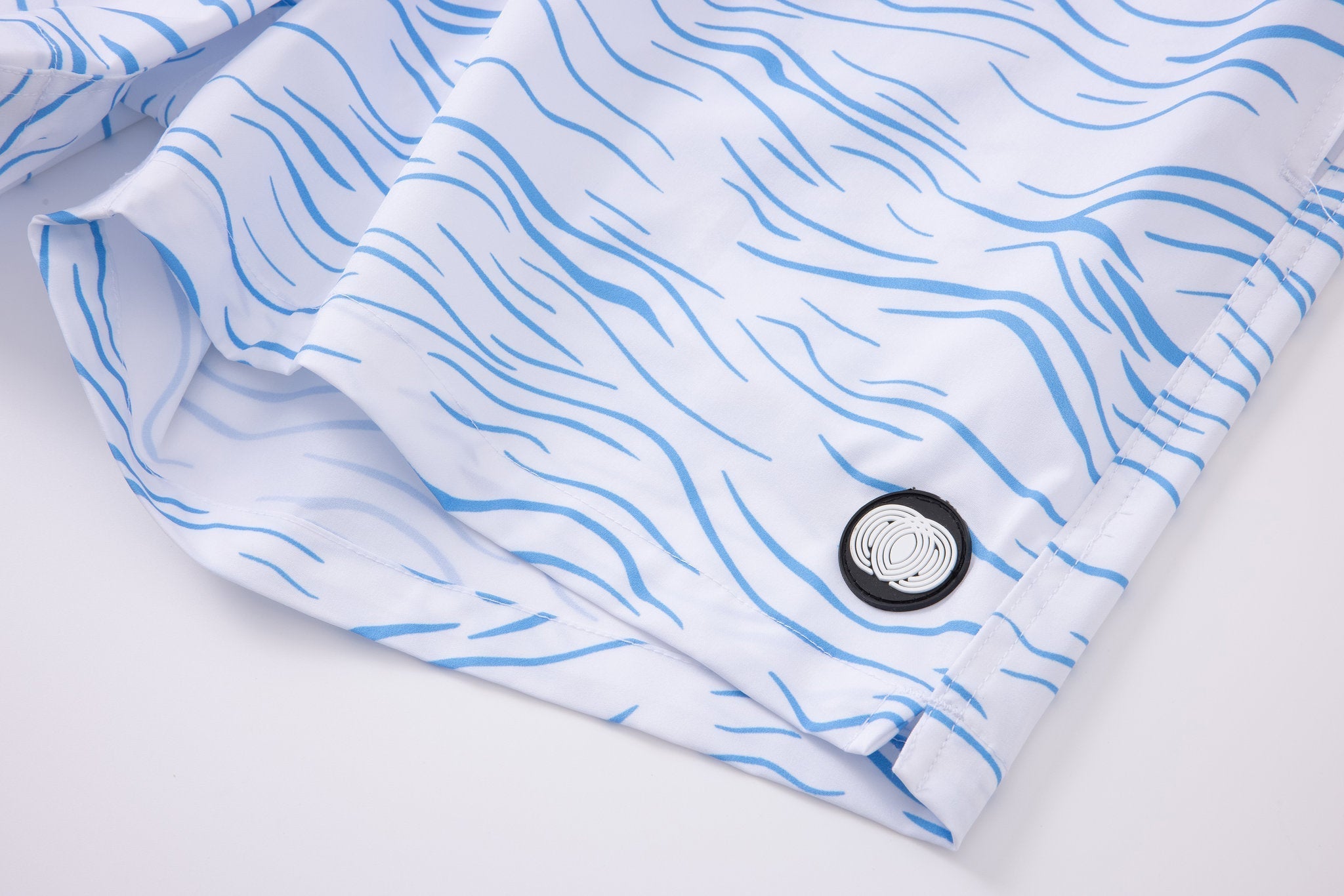 Swimming shorts-Waves-Babyblue × Towel Polo-Pink — Combo Look