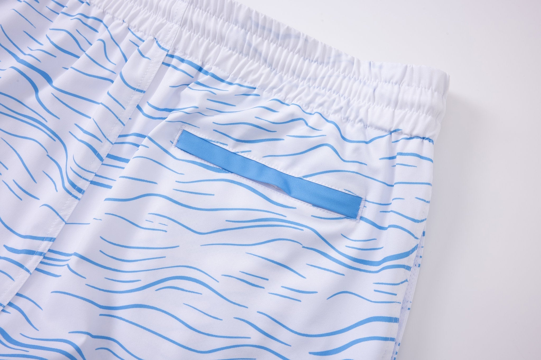 Swimming shorts-Waves-Babyblue × Towel Polo-Pink — Combo Look