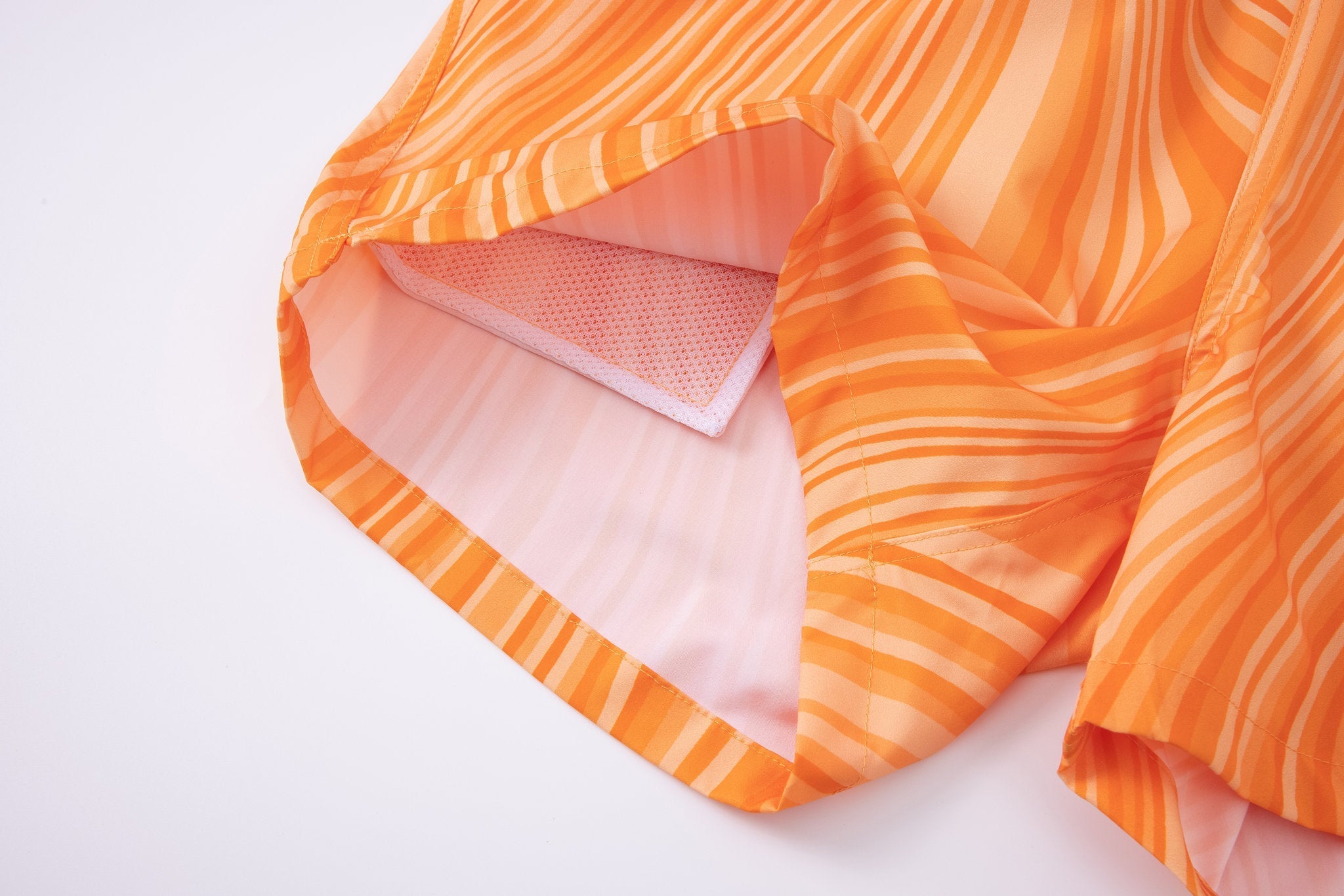 Swimming shorts-Ocean-Flow-Orange × Linen Short Sleeves-White — Combo Look