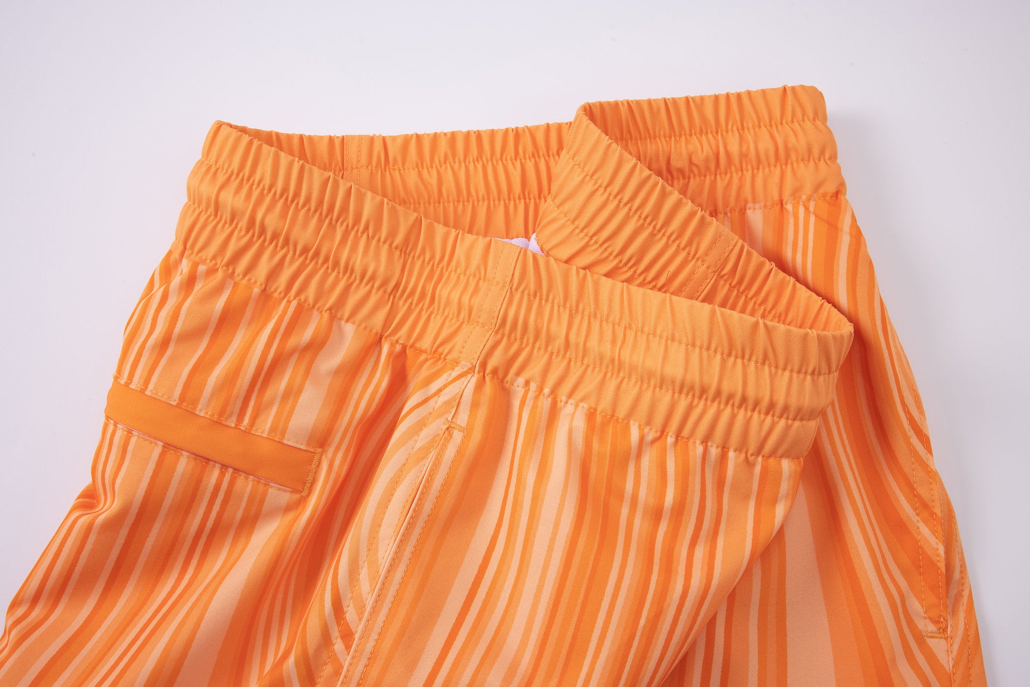 Swimming shorts-Ocean-Flow-Orange × Linen Short Sleeves-White — Combo Look