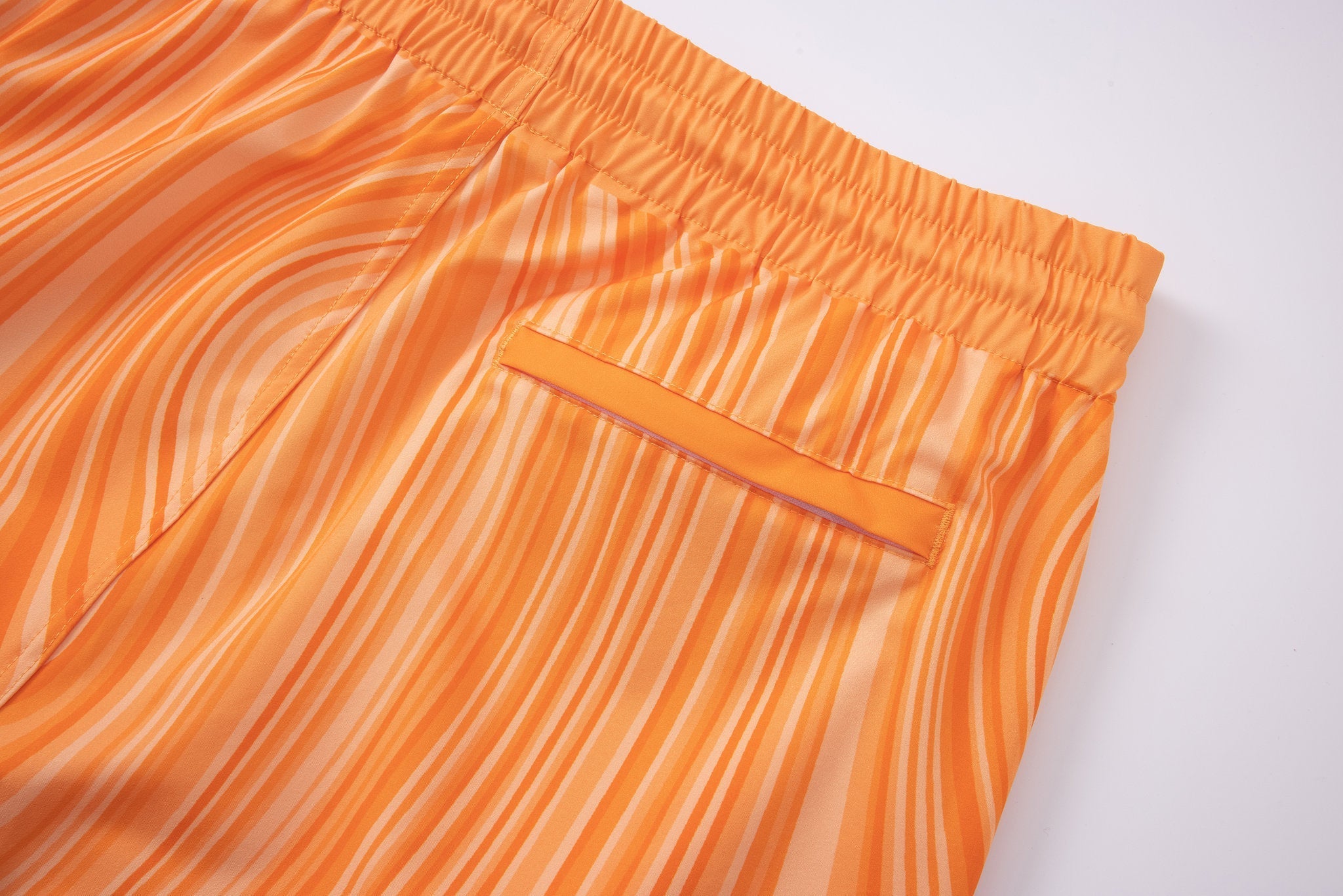 Swimming shorts-Ocean-Flow-Orange × Linen Short Sleeves-White — Combo Look