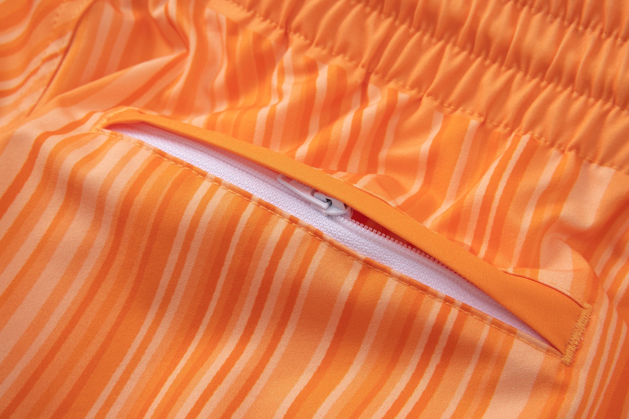 Swimming shorts-Ocean-Flow-Orange × Linen Short Sleeves-White — Combo Look