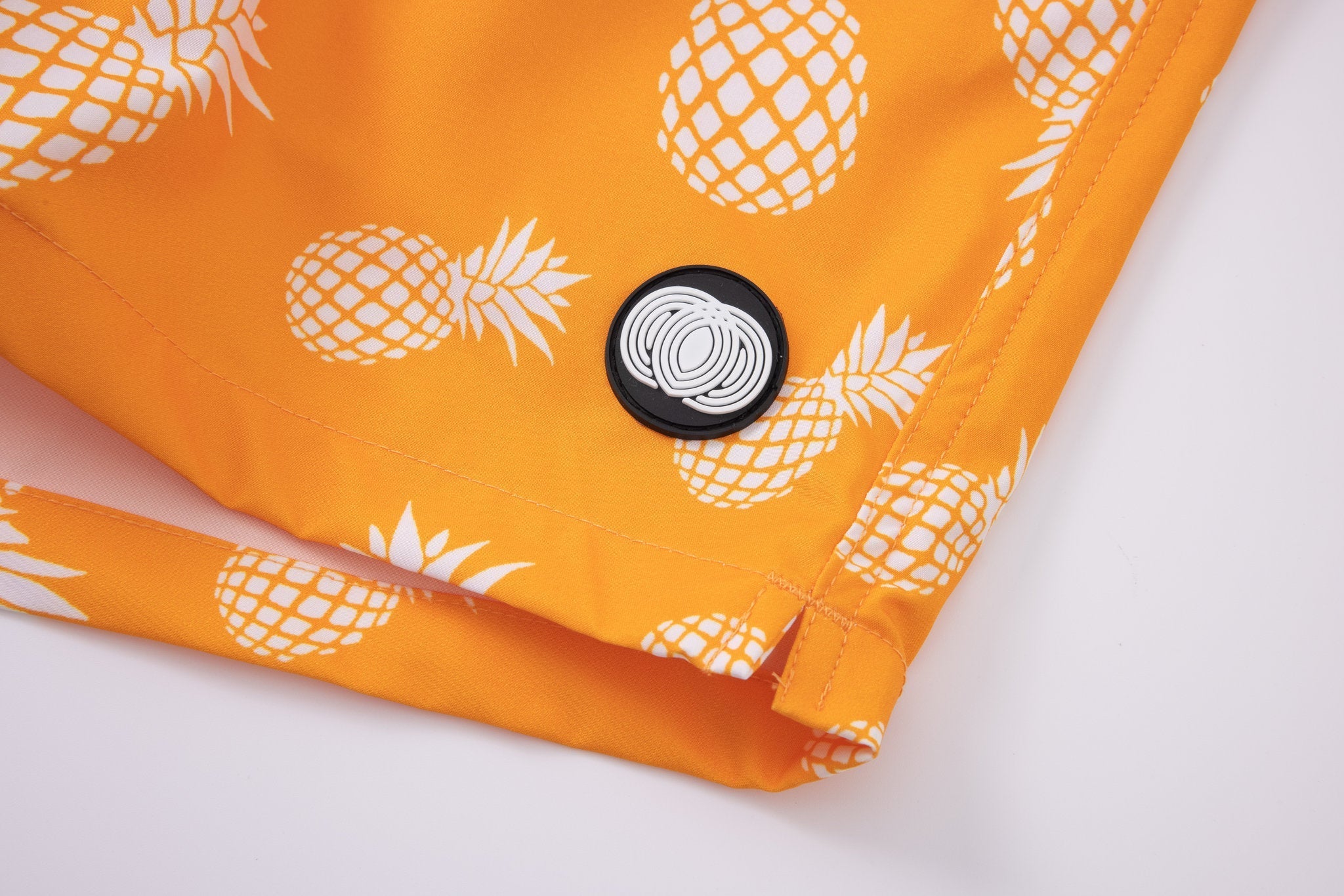 Swimming shorts-Pineapple-Teal-Orange × linen short sleeves -Pink — Combo Look