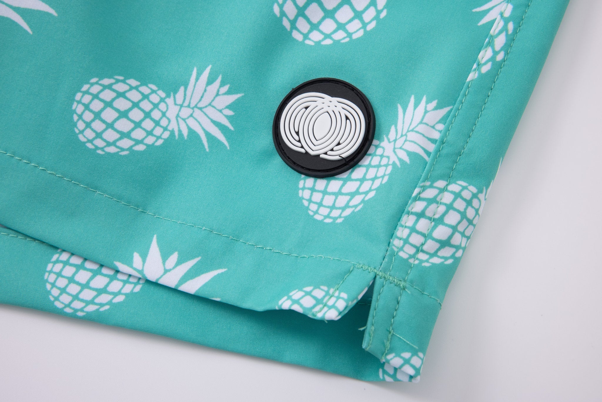 Swimming shorts-Pineapple-Teal-Mint-Green × Towel Polo-Pink — Combo Look