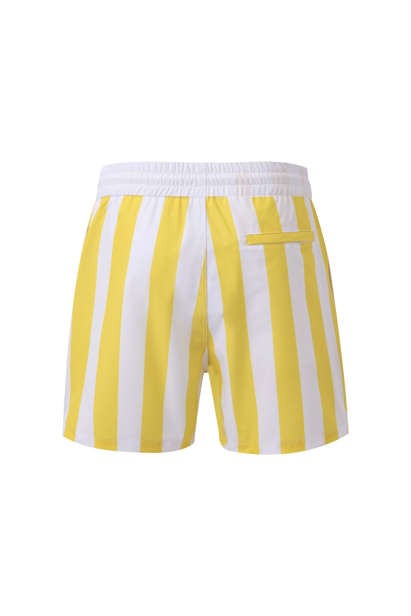 Swimming shorts-Stripe-Yellow × Towel Hoodie-Baby-Blue — Combo Look