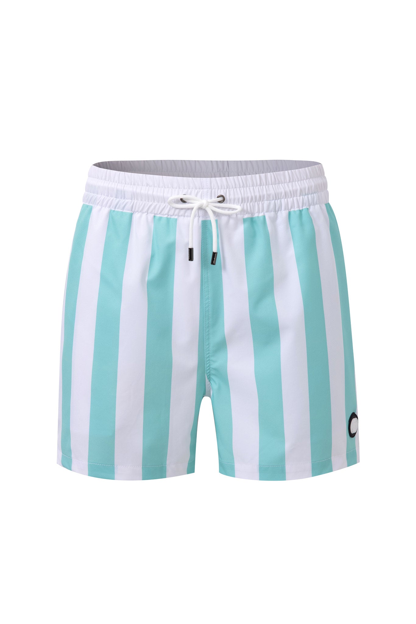 Swimming shorts-Stripe-Mint-Green × Towel Hoodie-Baby-Blue — Combo Look