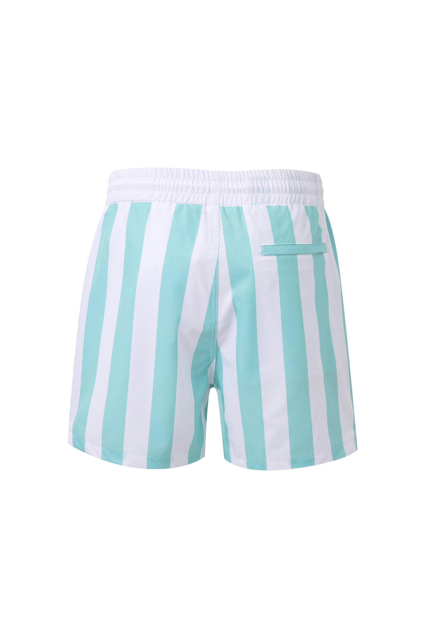 Swimming shorts-Stripe-Mint-Green × Towel Hoodie-Baby-Blue — Combo Look