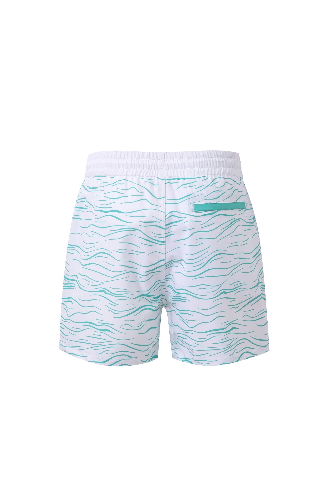 Swimming shorts-Waves-Green × Linen Long Sleeves-Lemon-Yellow — Combo Look