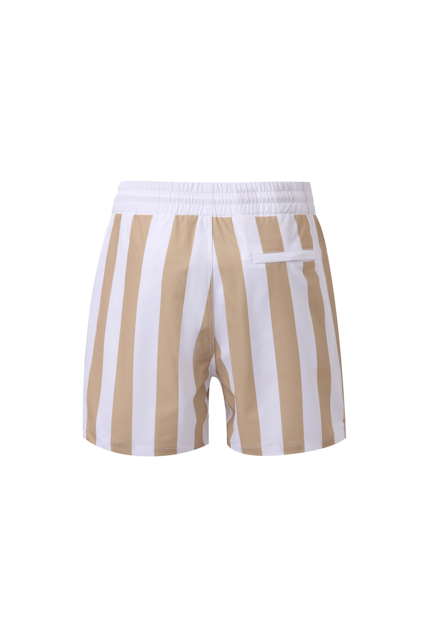 Swimming shorts-Stripe-Baige × Towel Hoodie-Beige — Combo Look