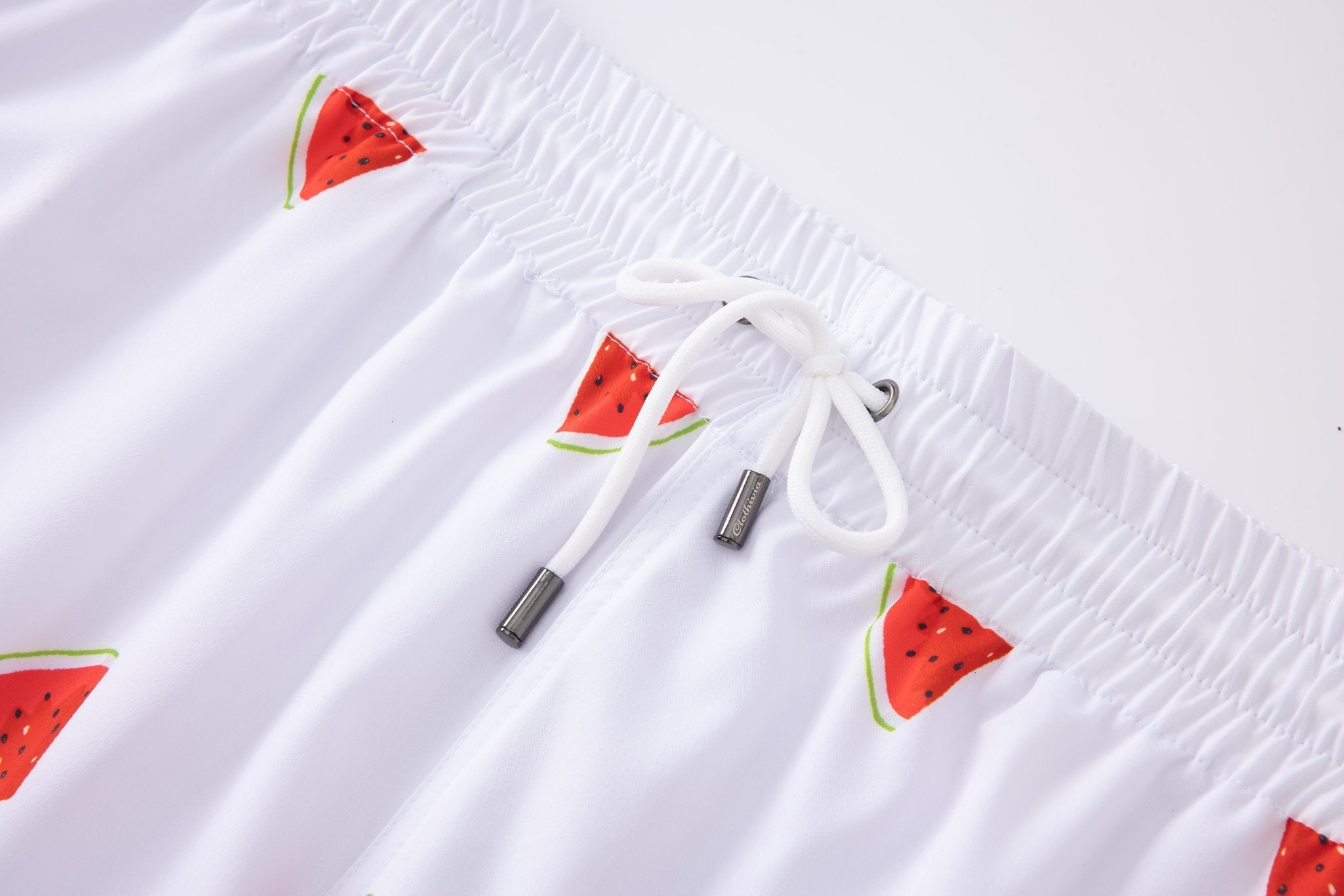Swimming shorts-Chill-Melon × Towel Polo-White — Combo Look