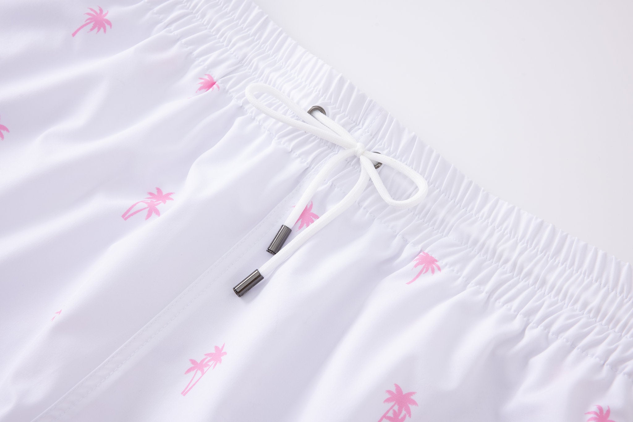 Swimming shorts-Plams-White × Towel Hoodie-Baby-Blue — Combo Look