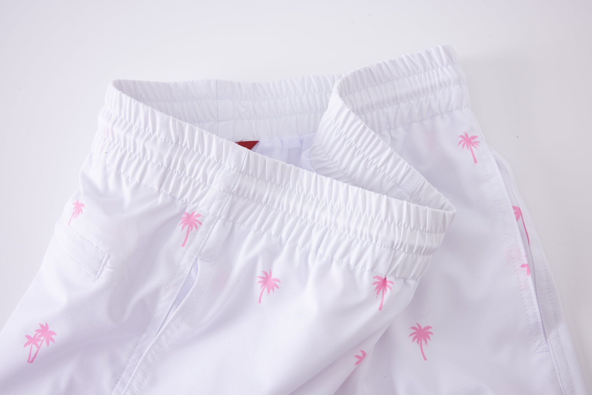 Swimming shorts-Plams-White × Towel Hoodie-Baby-Blue — Combo Look