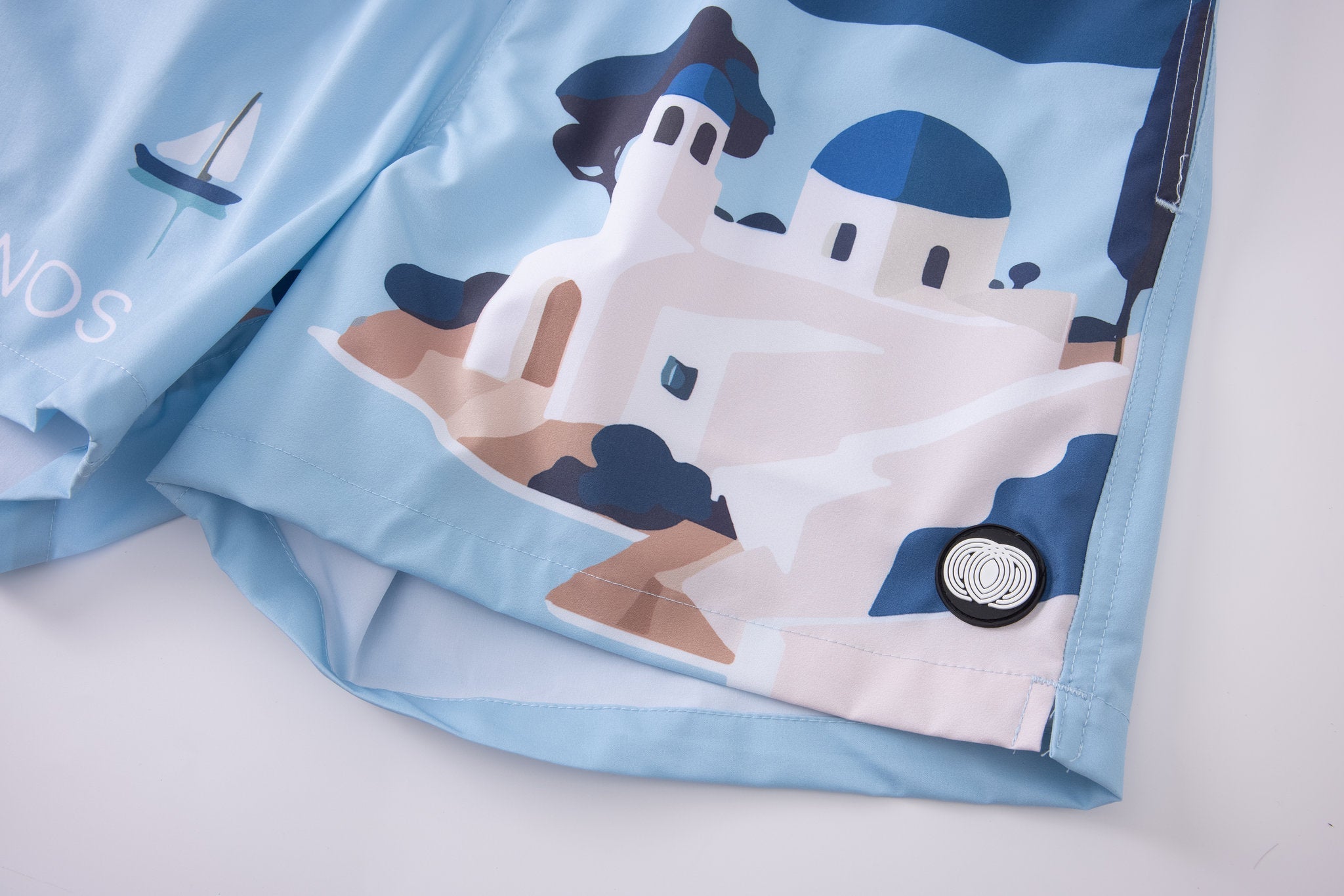 Swimming shorts-Mykonos × T-shirt-Wave-Rider — Combo Look