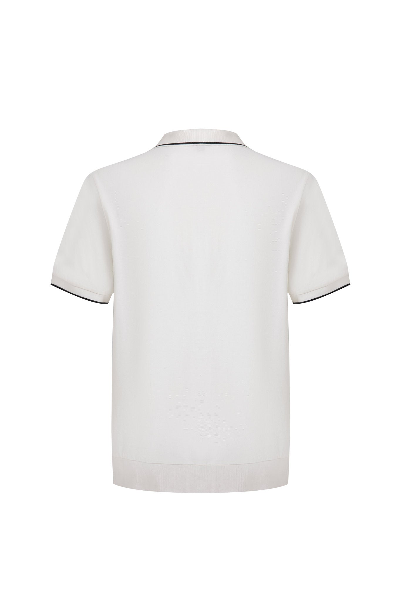 Chino Short-Light-Grey × open collar -Ivory — Combo Look