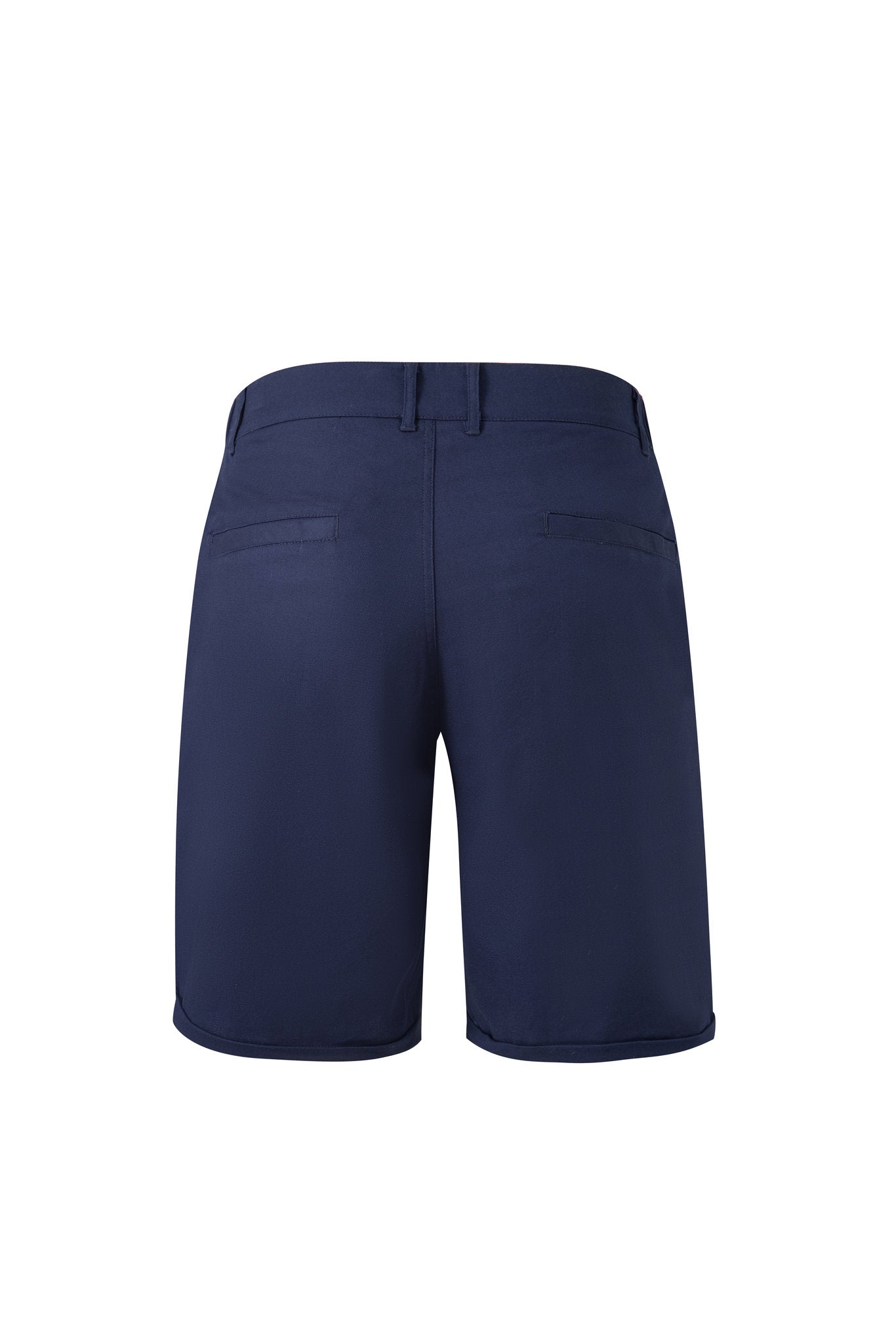 Chino Short-Navy × open collar -Ivory — Combo Look