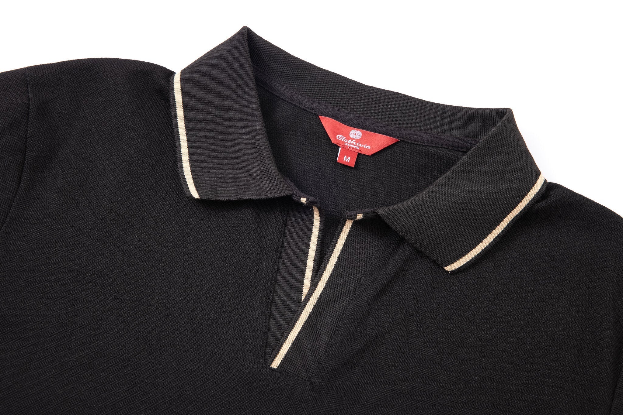 open collar -Black × Chino Short-Light-Grey — Combo Look