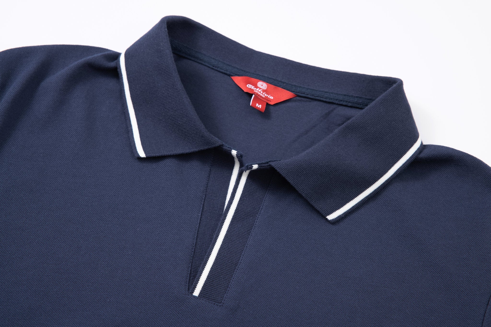 open collar -Navy × Chino Short-Beige — Combo Look