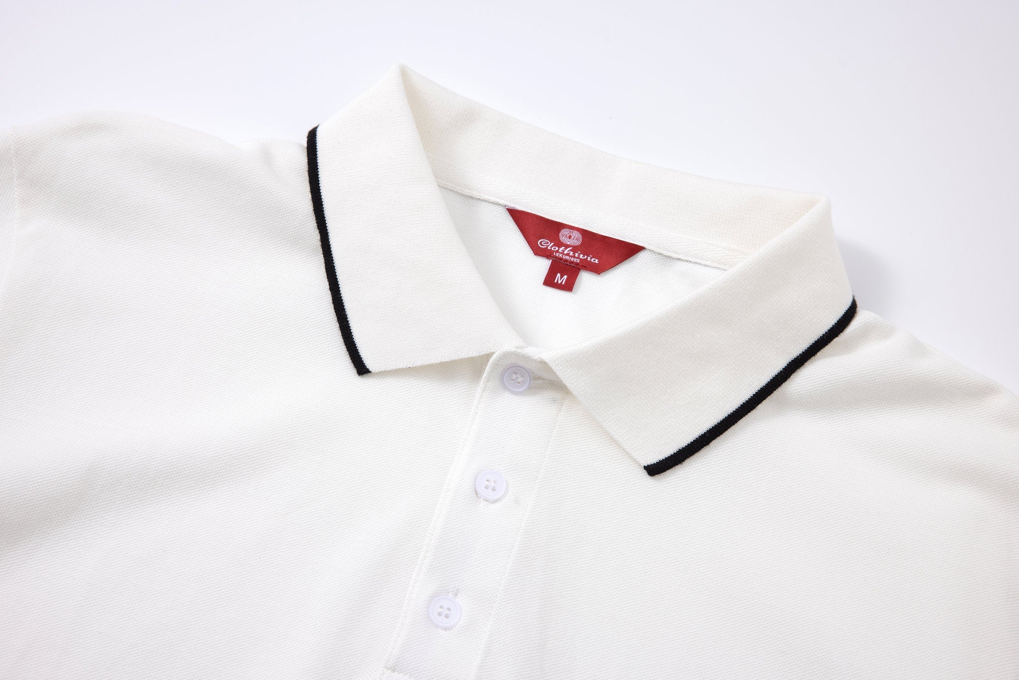 Tailored  trousers - Grey × polo shirt -Ivory — Combo Look